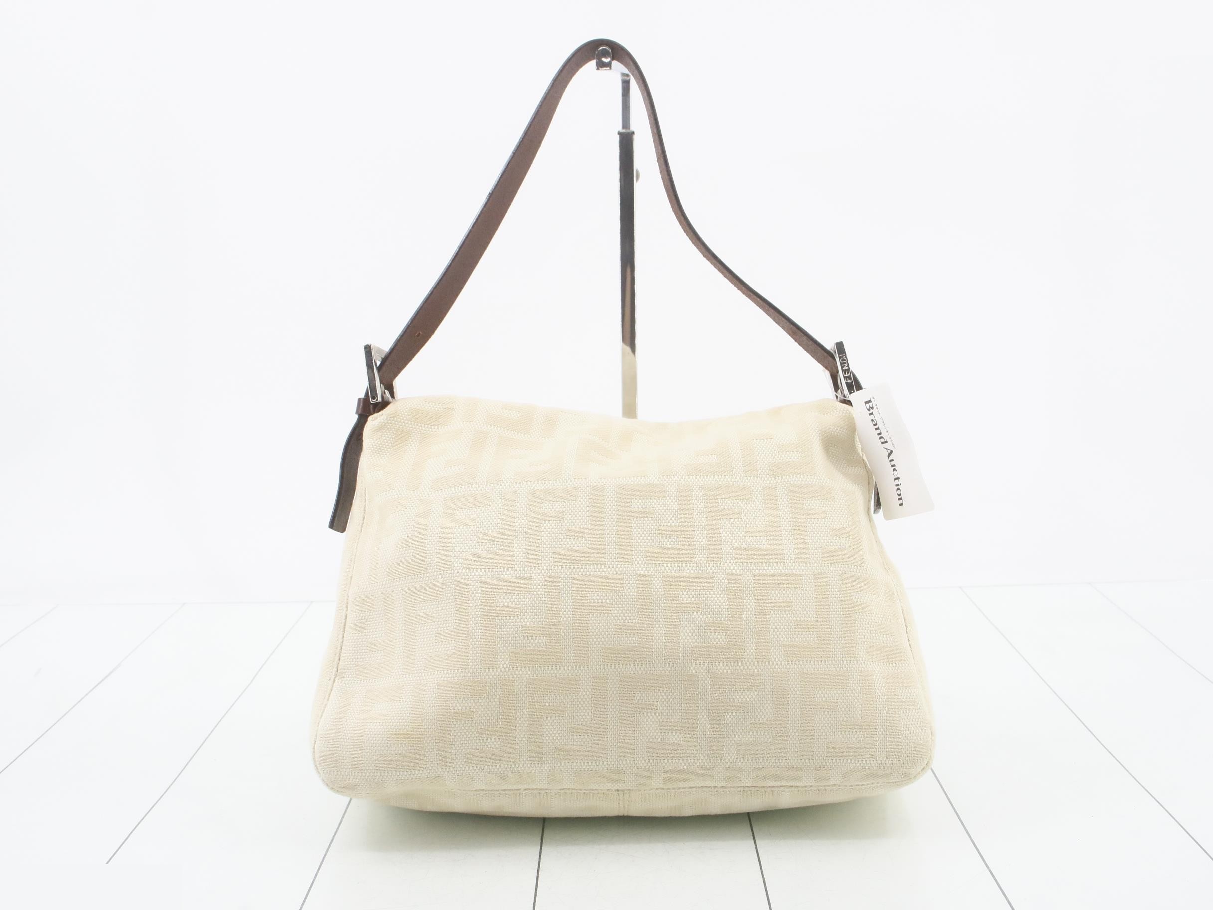 Canvas Zucca Mamma Baguette Beige Brown SV hardware — view 2