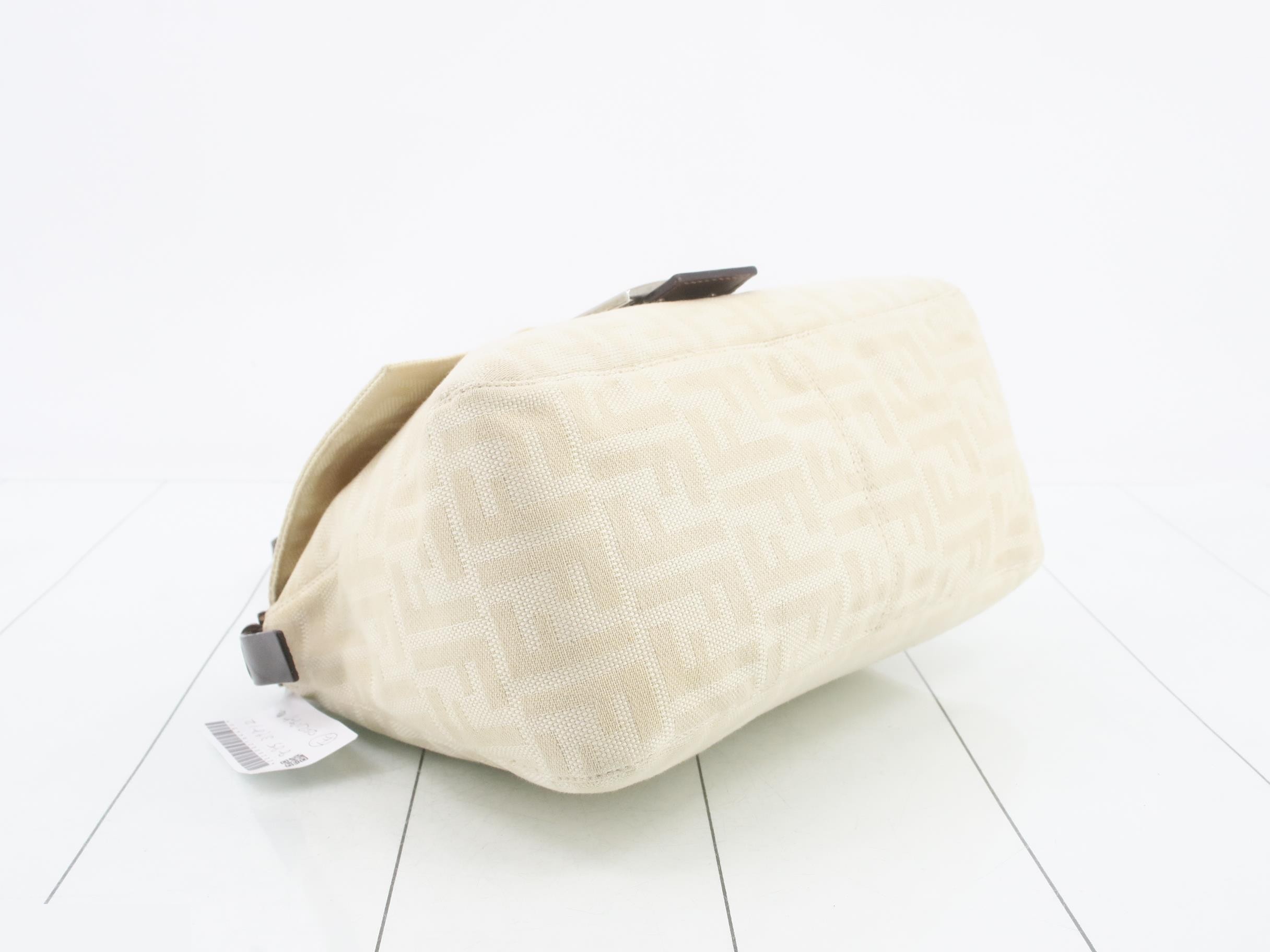 Canvas Zucca Mamma Baguette Beige Brown SV hardware — view 5
