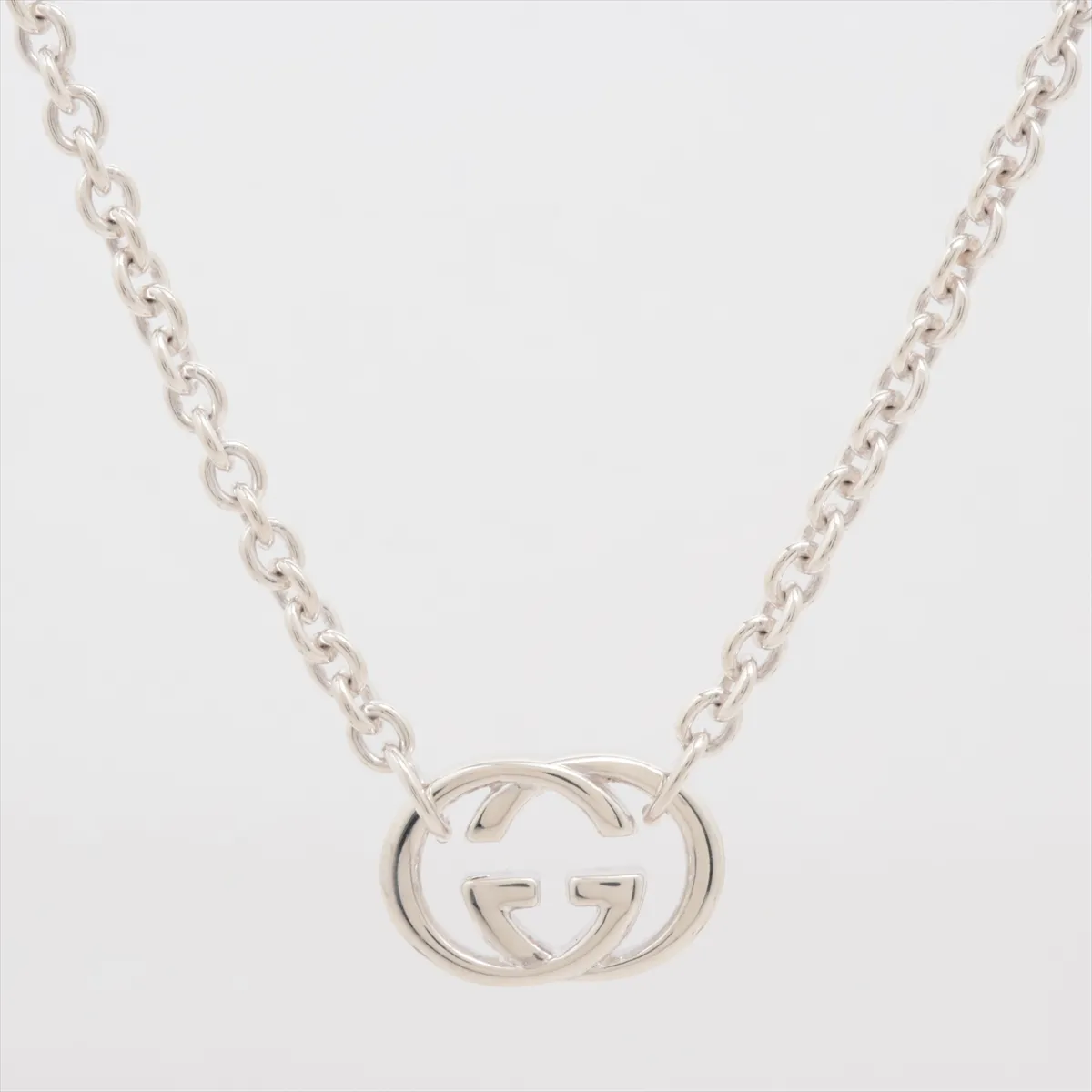 Interlocking G Necklace, 925 Sterling Silver, 28.0g. Shows signs of wear,