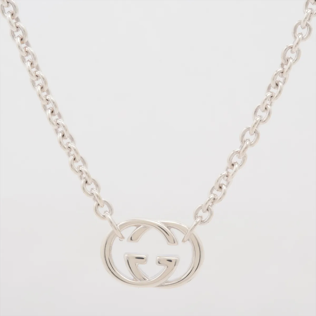 Interlocking G Necklace, 925 Sterling Silver, 28.0g. Shows signs of wear, — view 2