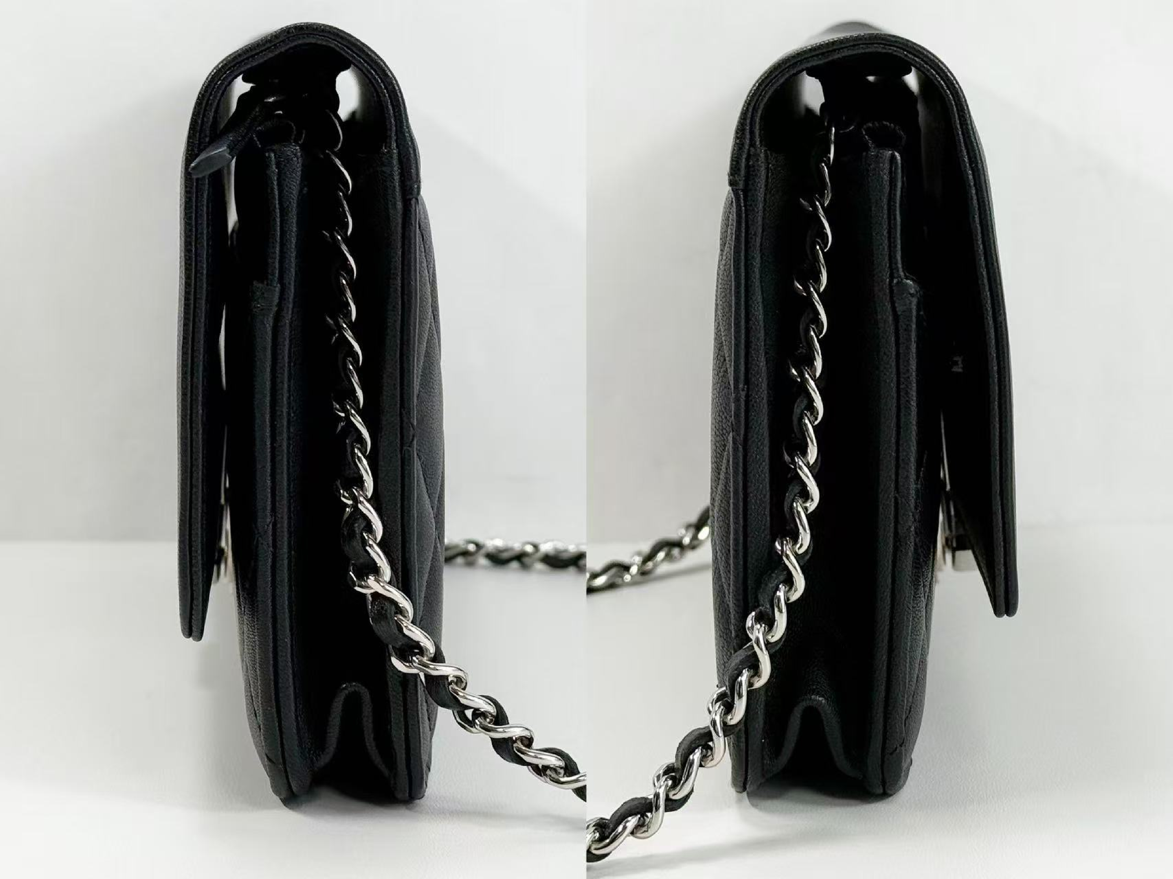 Black Matelassé Half Coco WOC W19cm approx. 25th series [with dust bag, authenticity card, and seal] Silver hardware Shoulder bag 25426176 Excellent condition A Shoulder bag — view 12