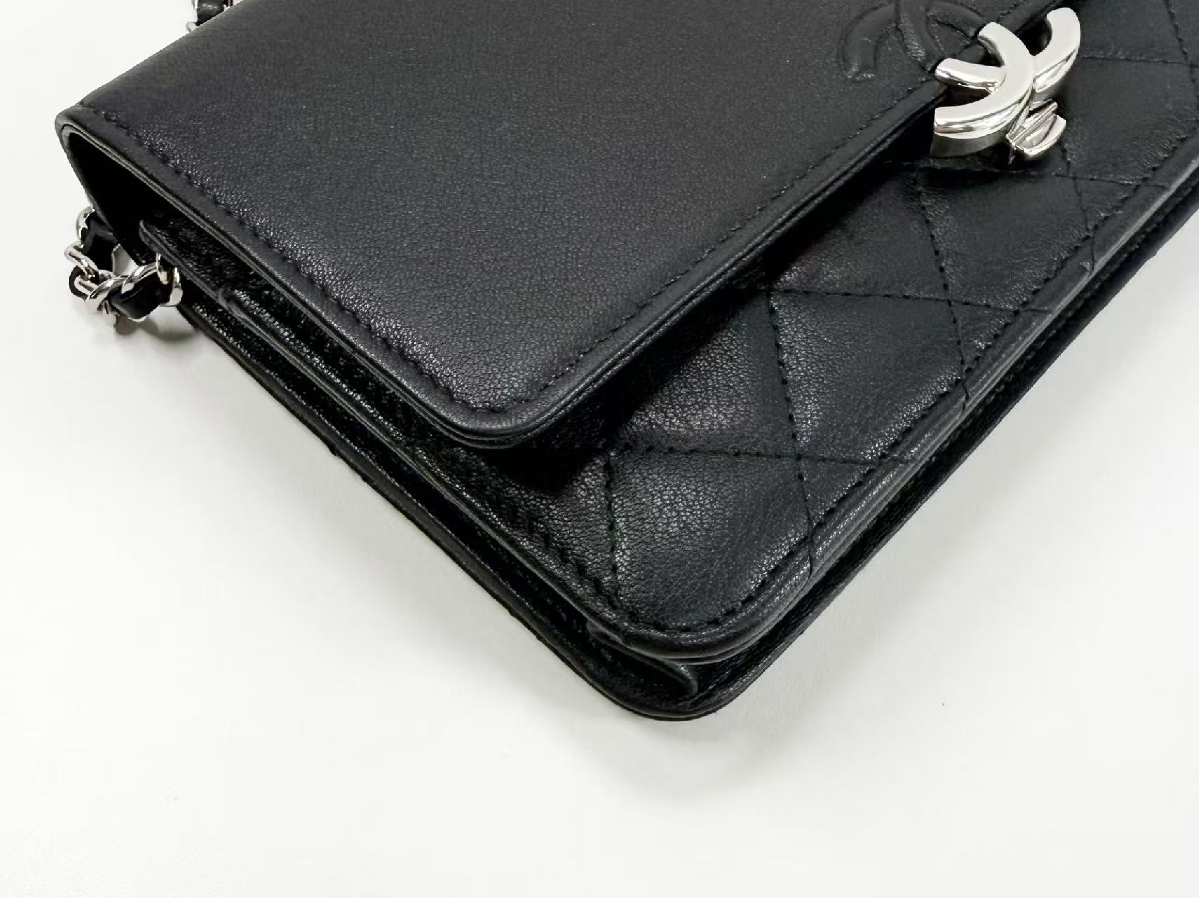 Black Matelassé Half Coco WOC W19cm approx. 25th series [with dust bag, authenticity card, and seal] Silver hardware Shoulder bag 25426176 Excellent condition A Shoulder bag — view 9