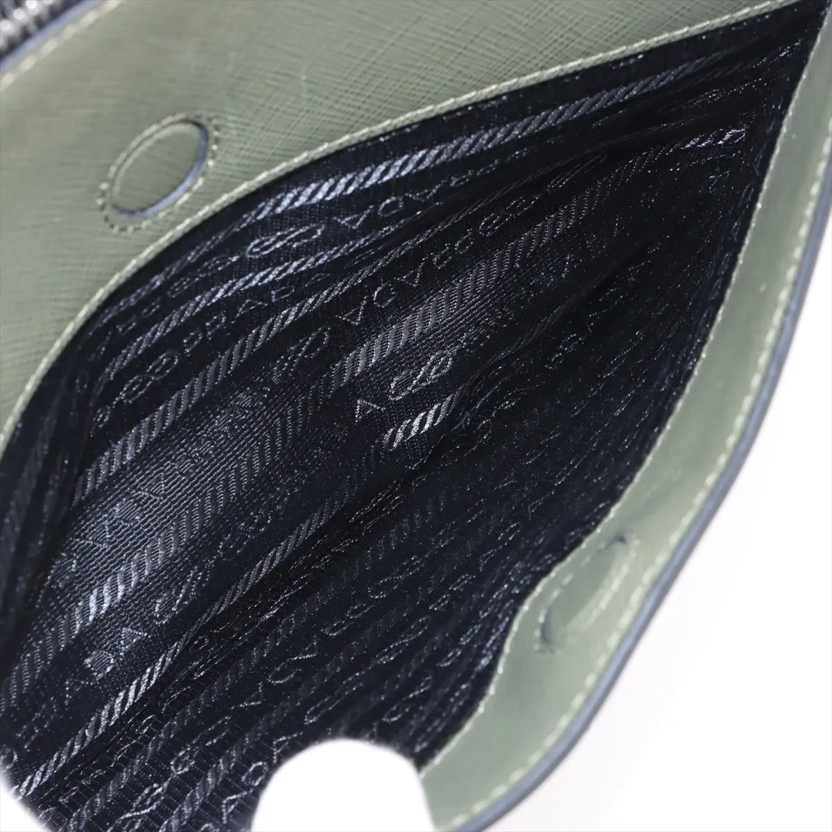 saffiano leather clutch bag khaki — view 7
