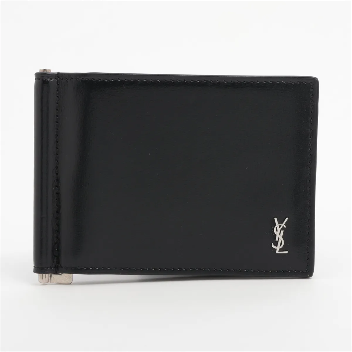 Monogram YSL Leather Money Clip Black 863631