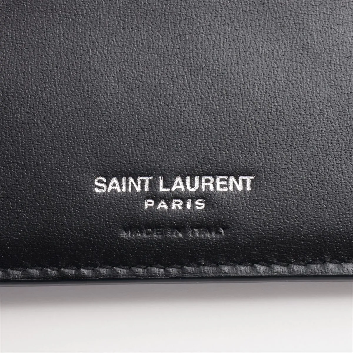 Monogram YSL Leather Money Clip Black 863631 — view 4
