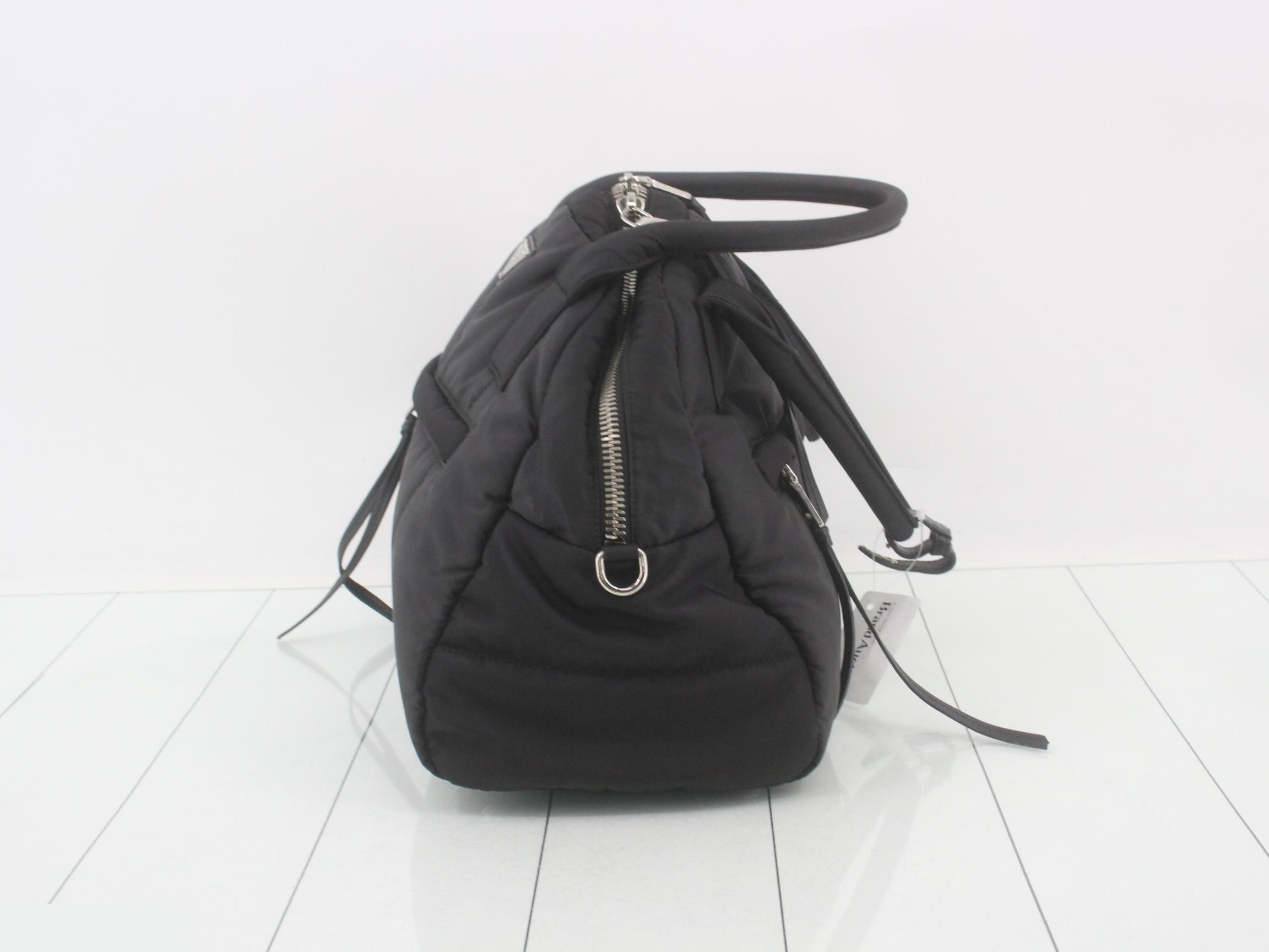 Nylon bomber handbag, black, size 158 — view 3