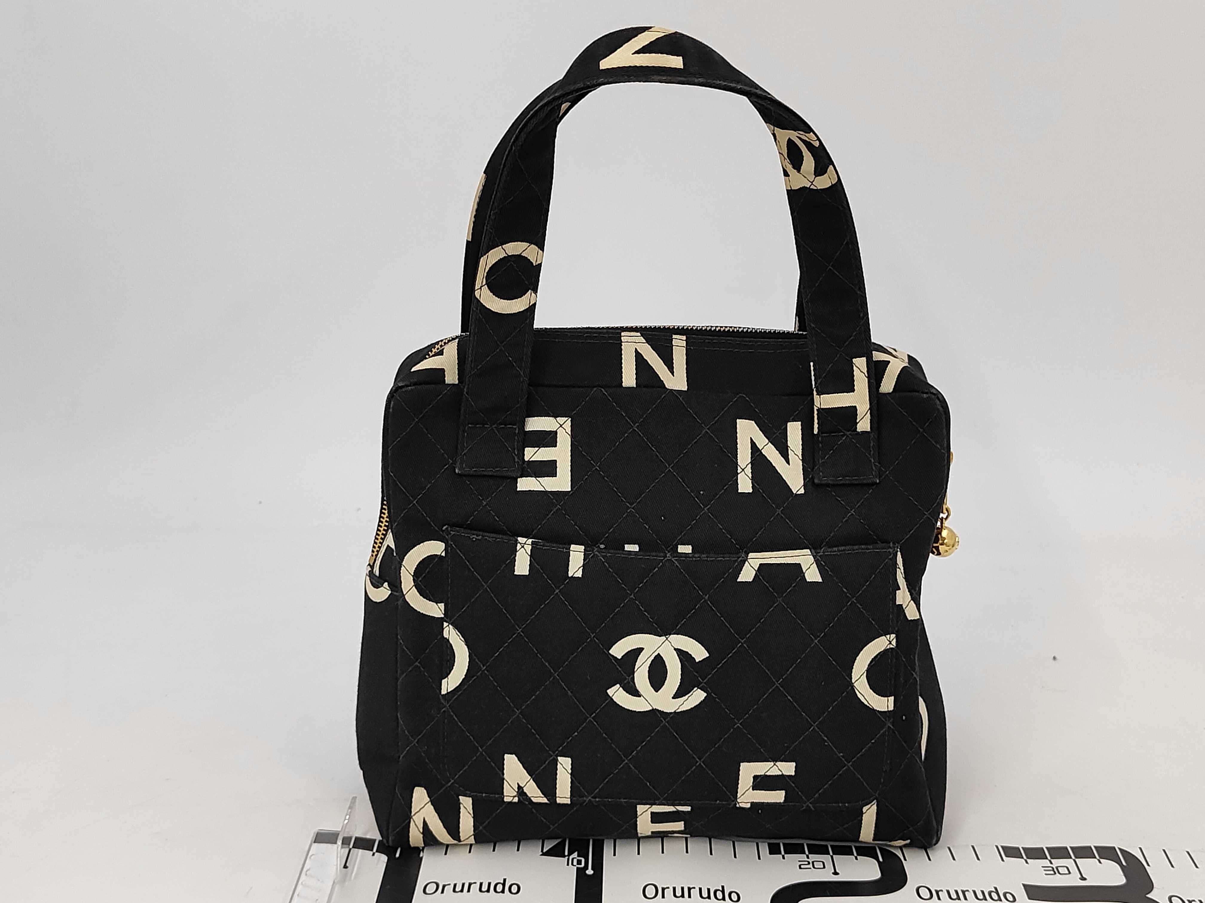 Coco Mark Canvas Black Gold Hardware Handbag — view 2
