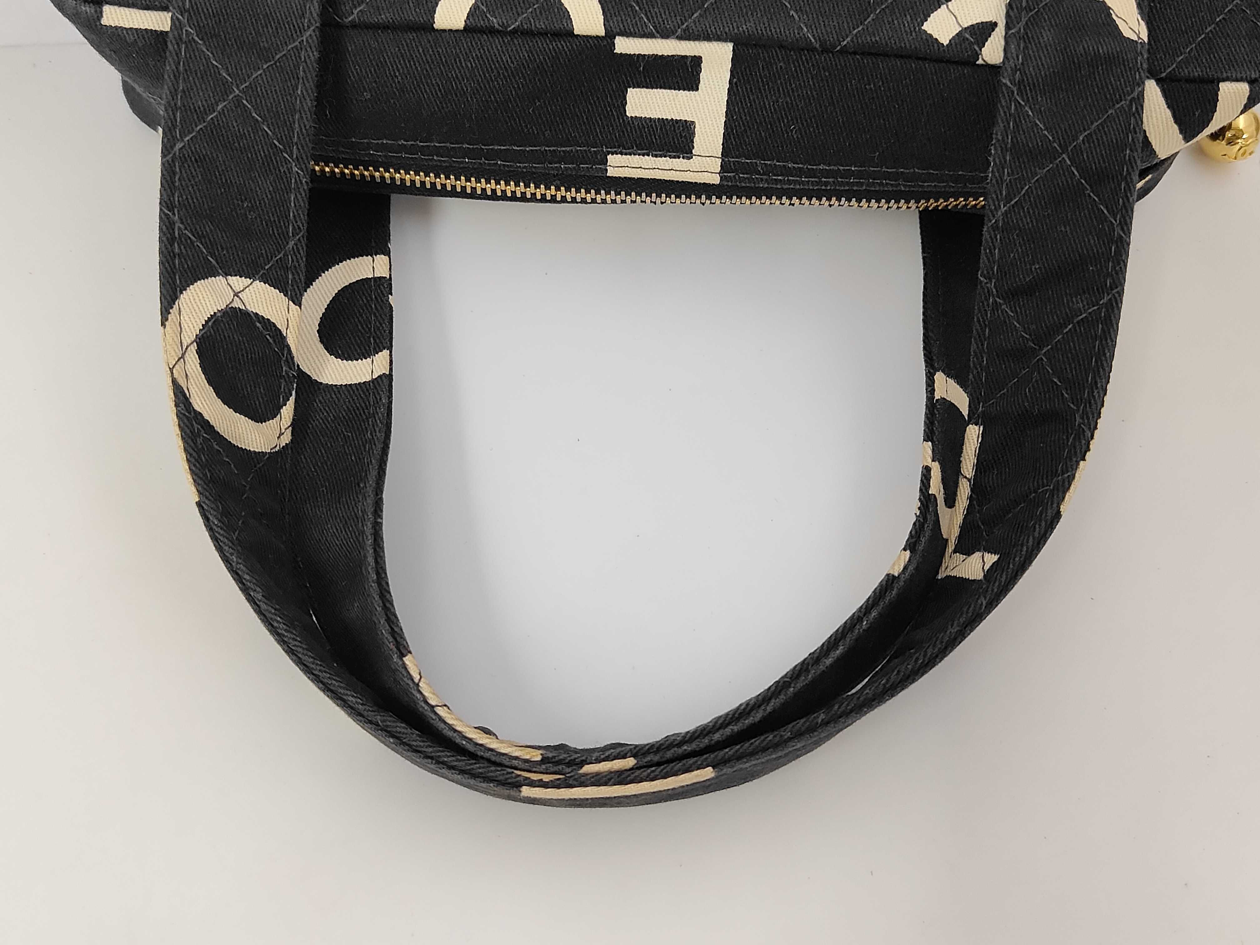 Coco Mark Canvas Black Gold Hardware Handbag — view 5