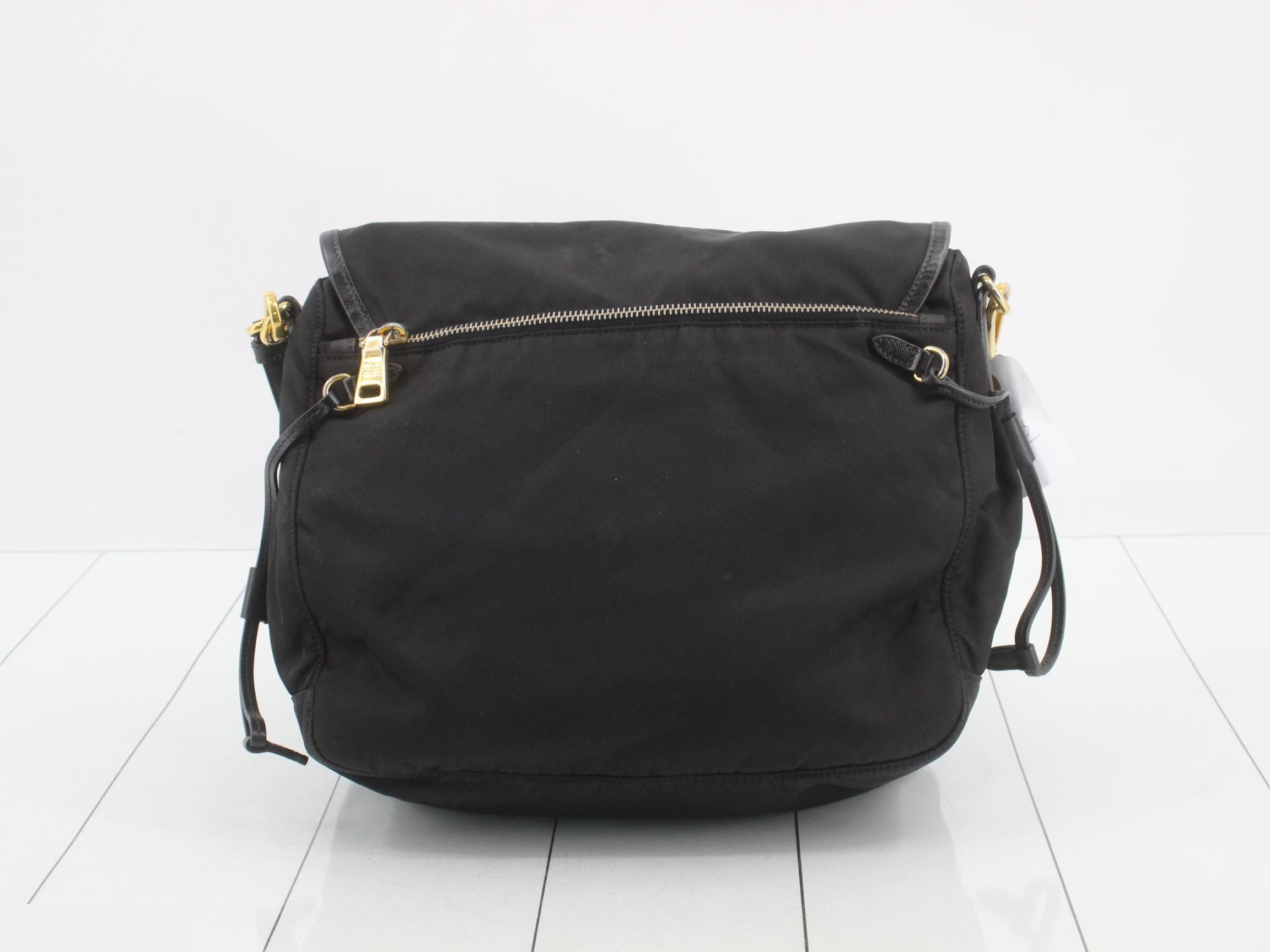 Nylon leather shoulder bag — view 2