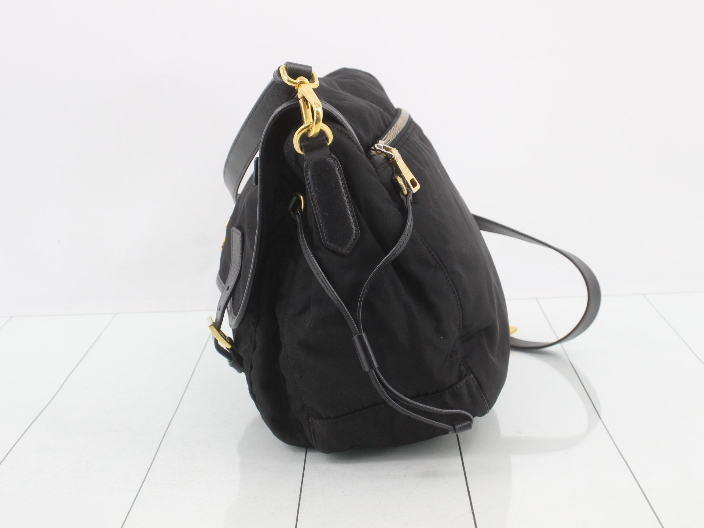Nylon leather shoulder bag — view 3