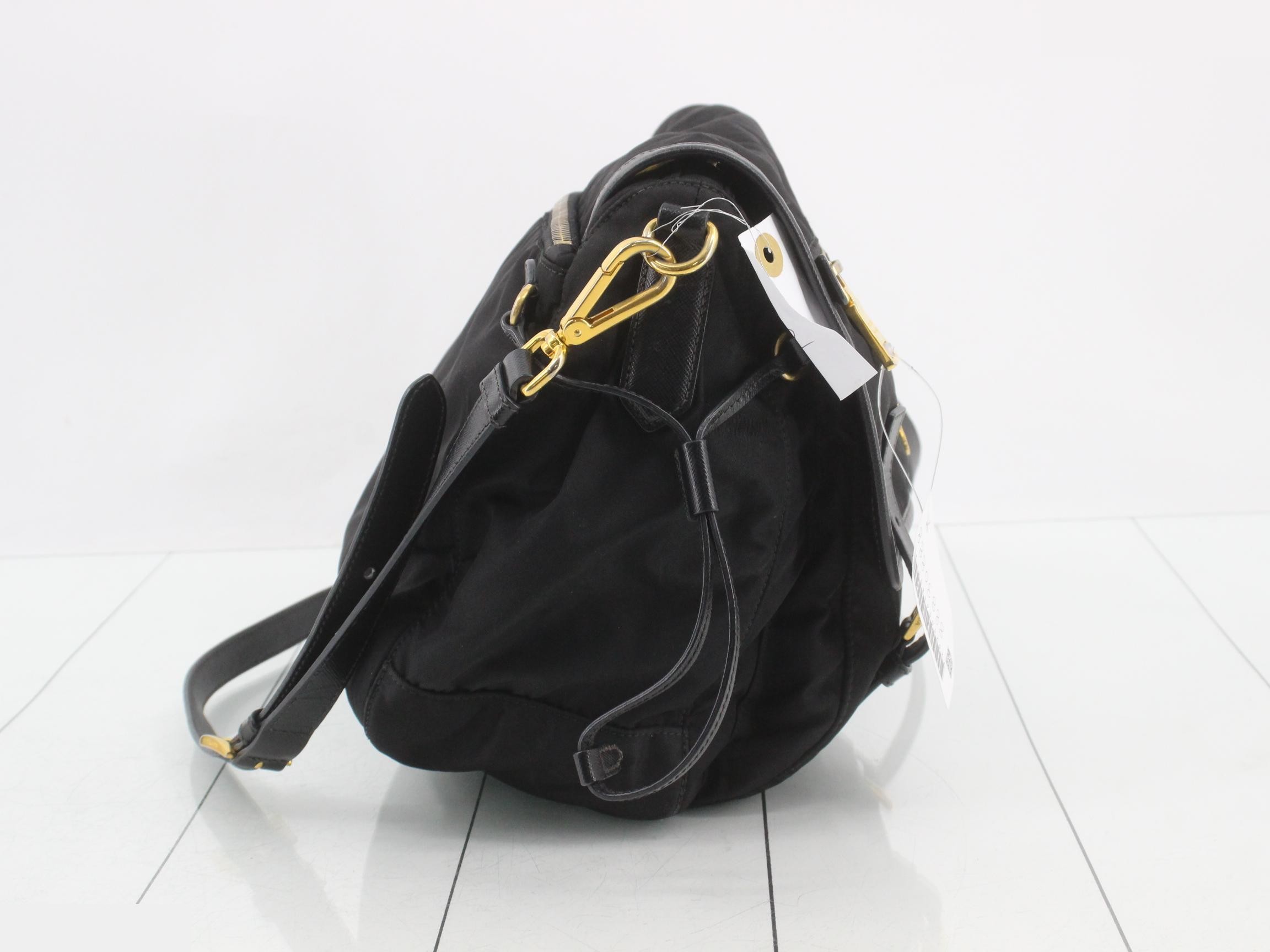 Nylon leather shoulder bag — view 4