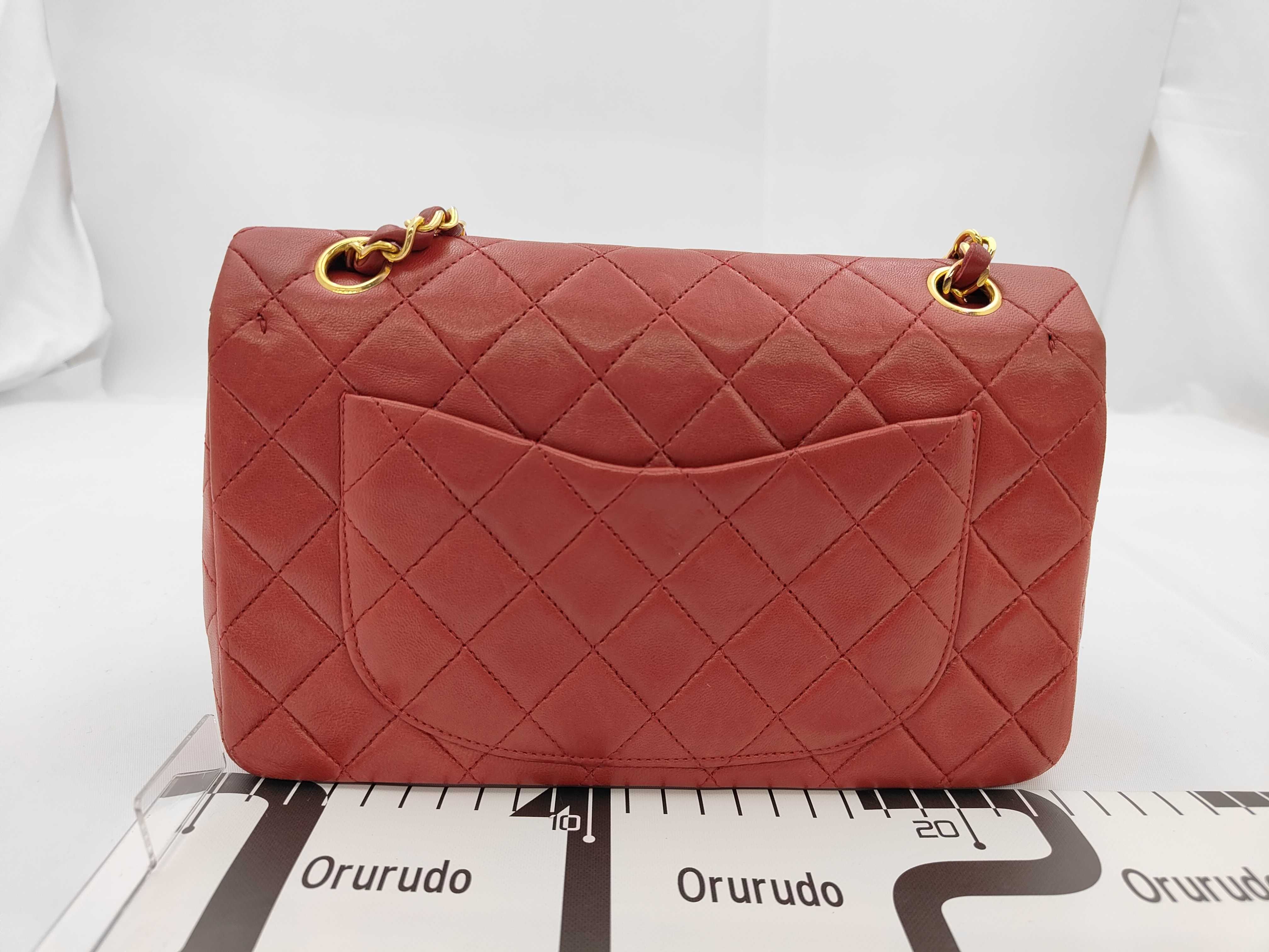 Matelassé 23 Double Flap Red Shoulder Bag (Stamp No. 0) — view 2