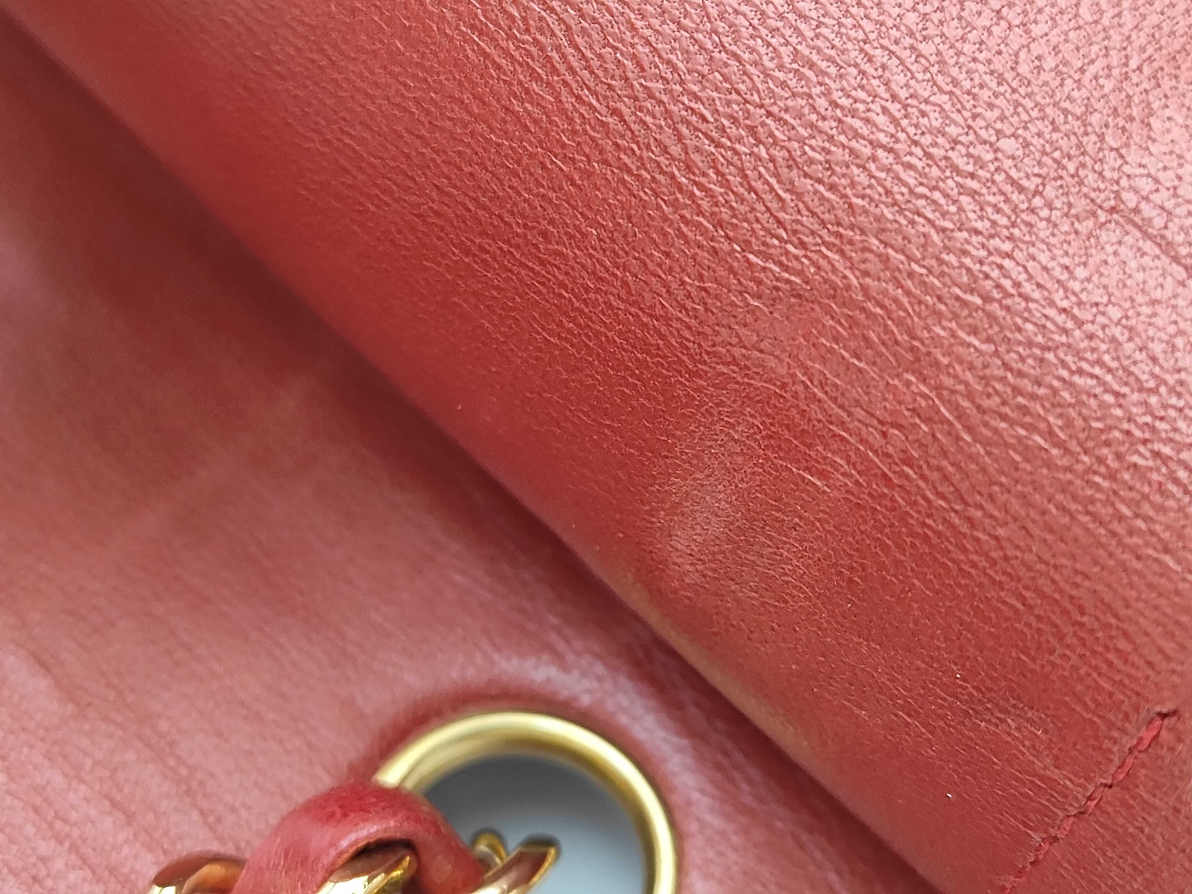 Matelassé 23 Double Flap Red Shoulder Bag (Stamp No. 0) — view 13