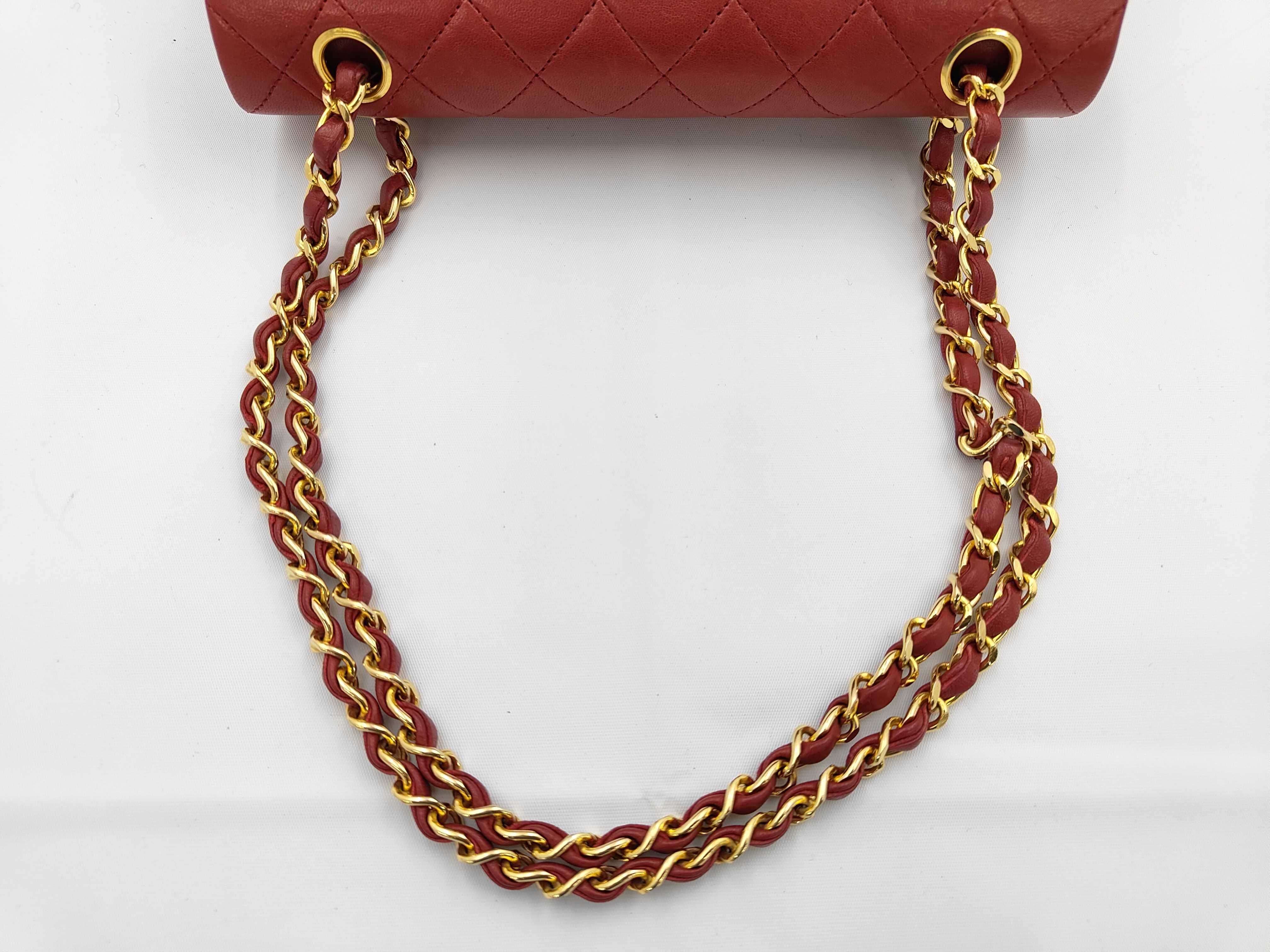 Matelassé 23 Double Flap Red Shoulder Bag (Stamp No. 0) — view 3