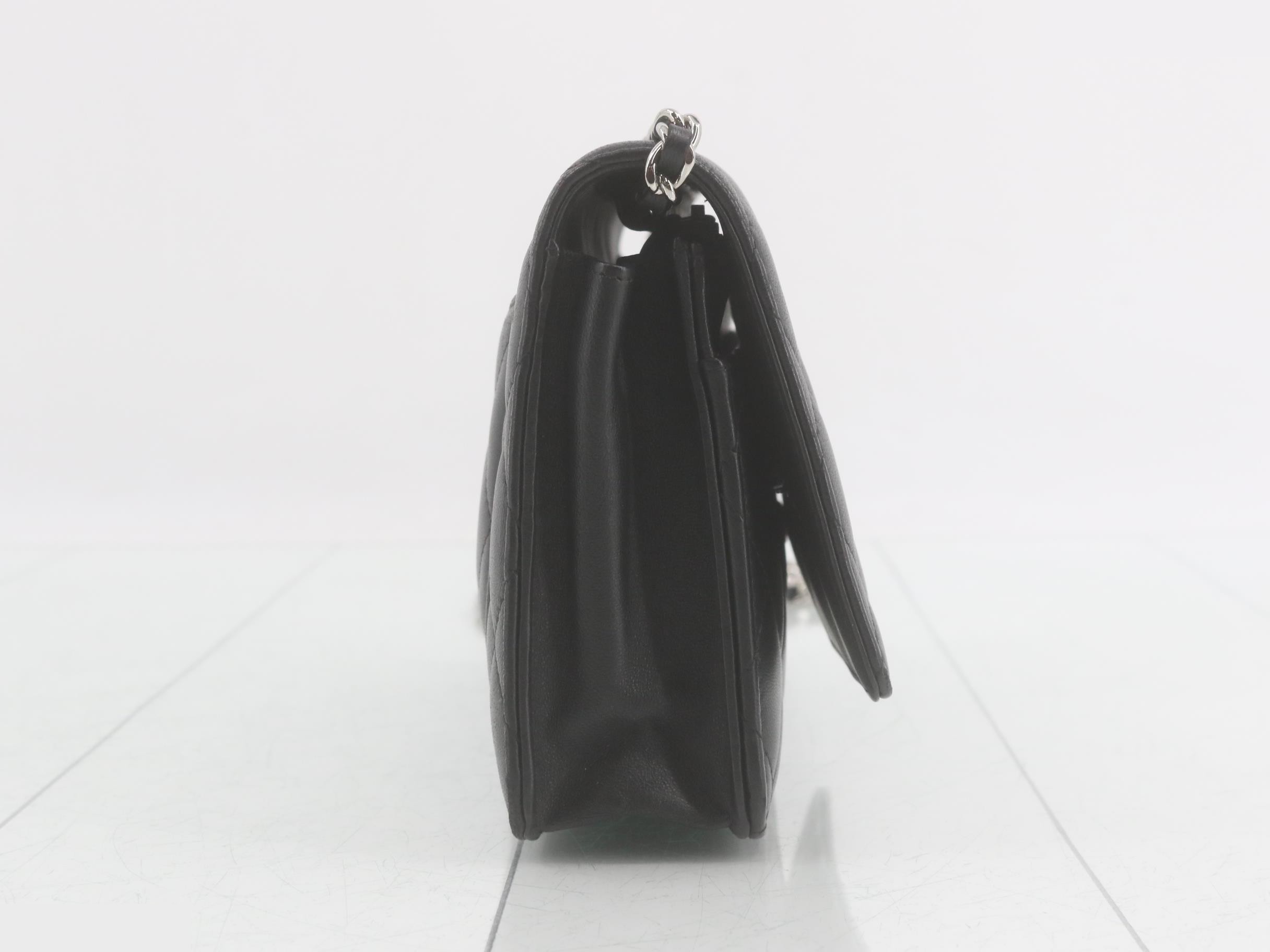 Matelassé Chain Wallet Shoulder Bag, Black — view 4