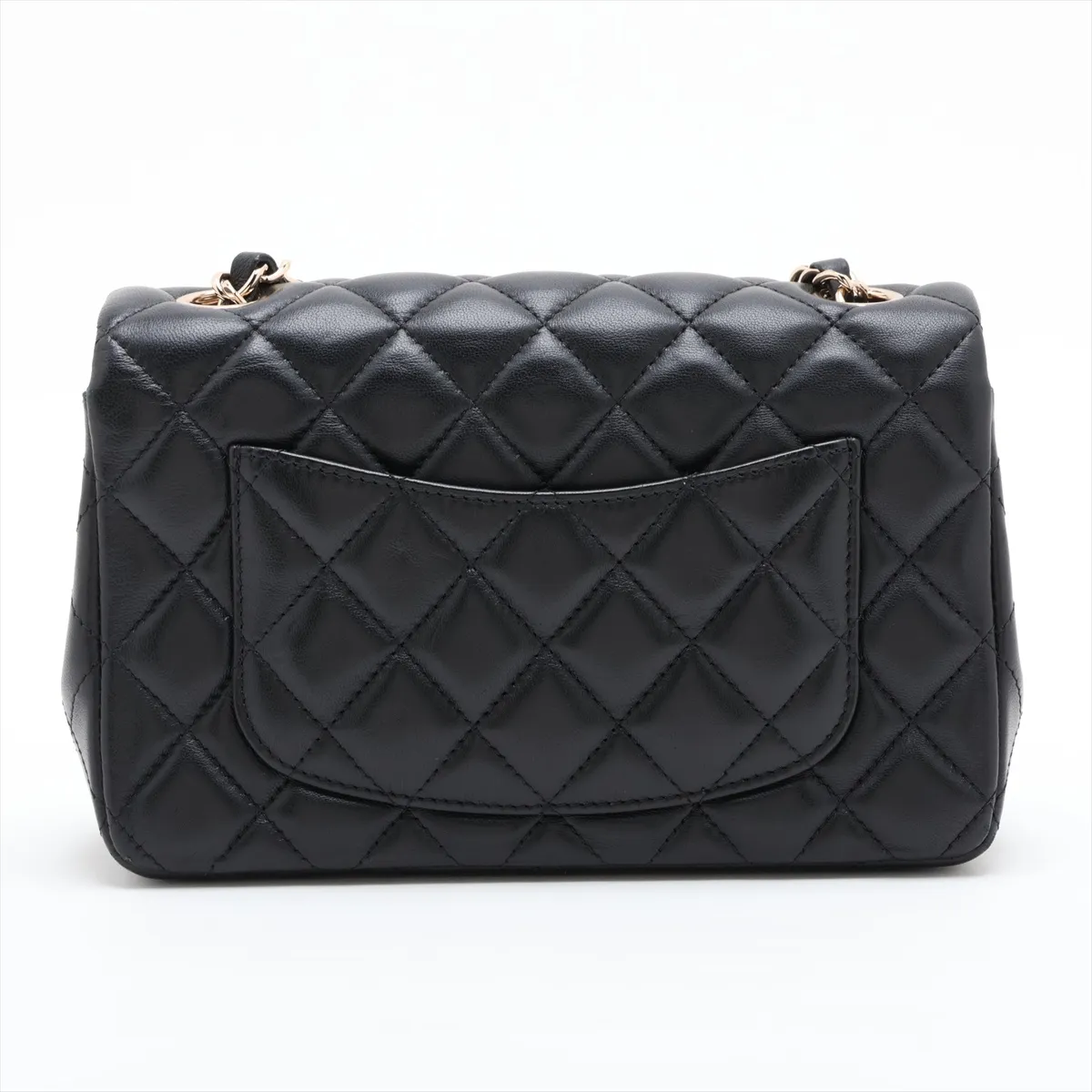 [Individually packaged] Chanel Mini Matelassé 20 Lambskin Single Flap Single Chain Bag, Black with Gold Hardware, 31250601, Serial Number 31-A69900 — view 2
