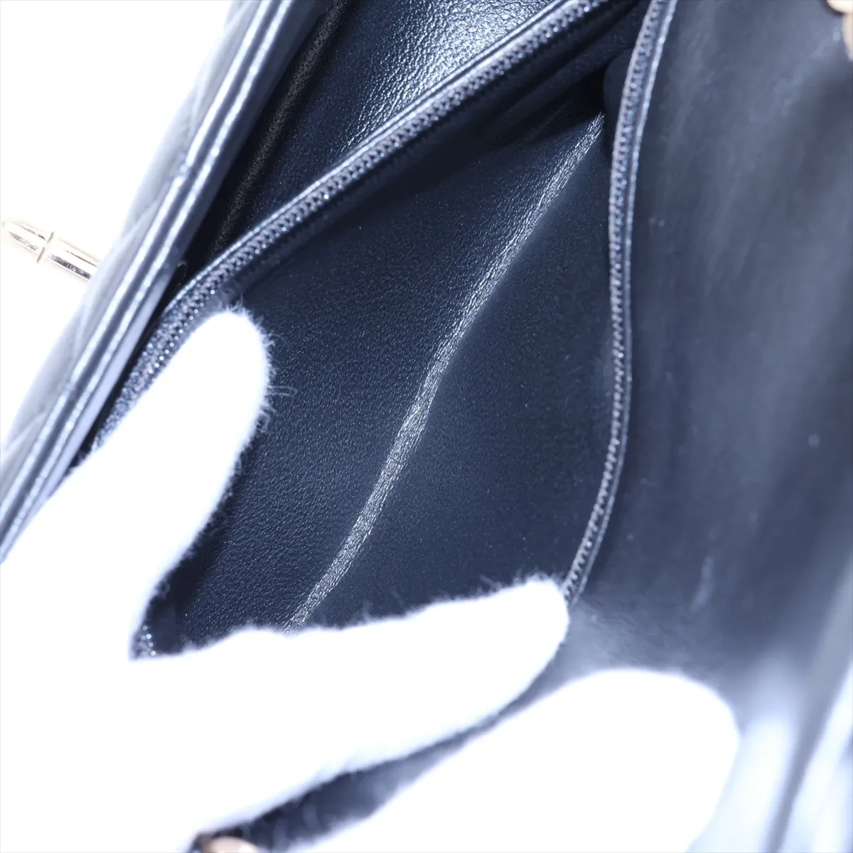 [Individually packaged] Chanel Mini Matelassé 20 Lambskin Single Flap Single Chain Bag, Black with Gold Hardware, 31250601, Serial Number 31-A69900 — view 7
