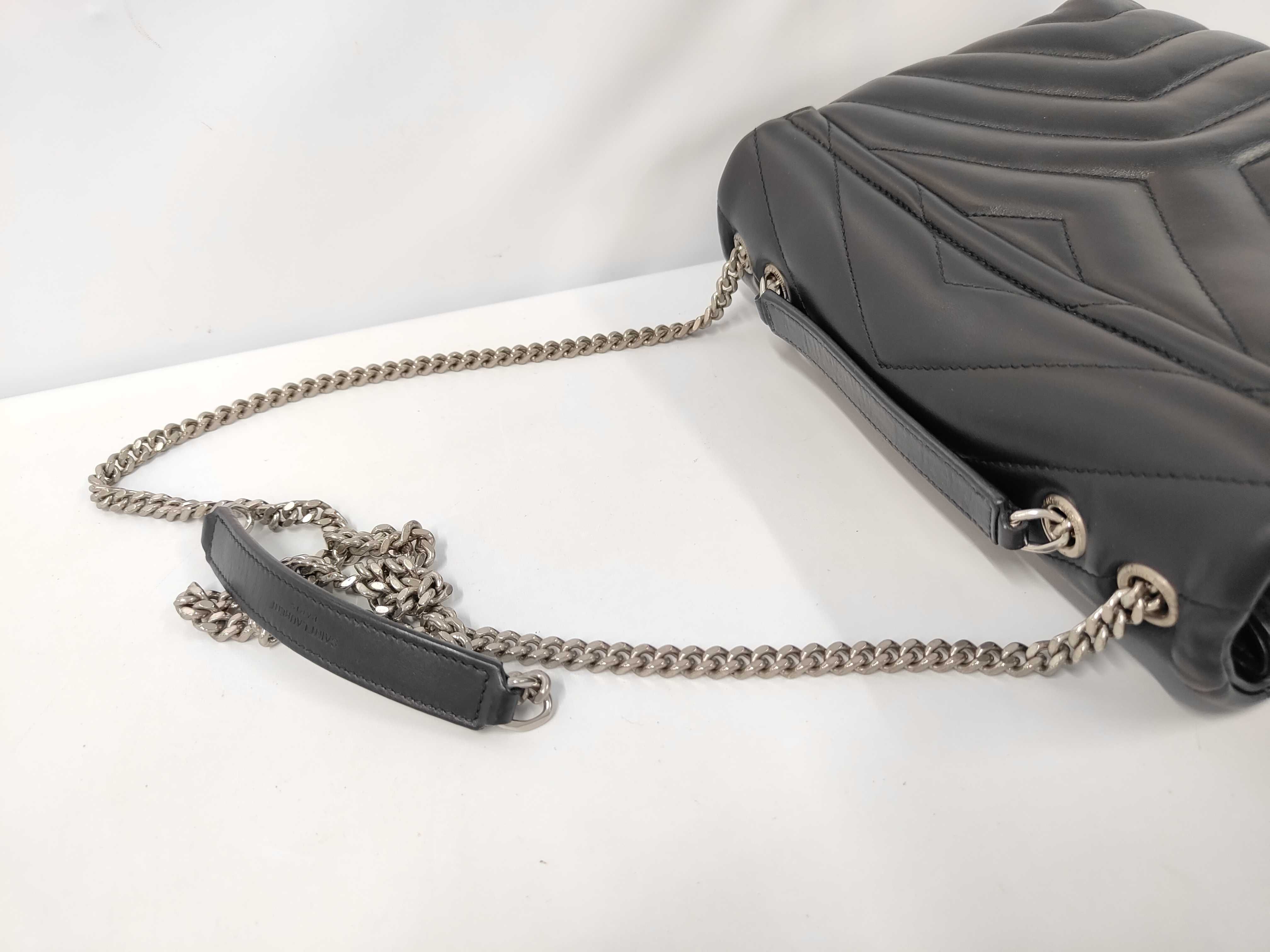 Loulou Leather Chain Shoulder Bag Black 494699 Shoulder Bag — view 5