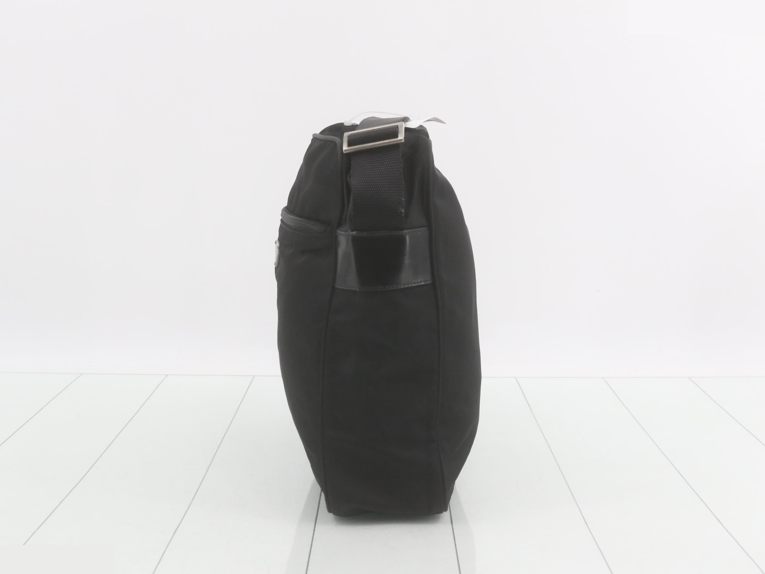 Shoulder bag, nylon, black — view 3