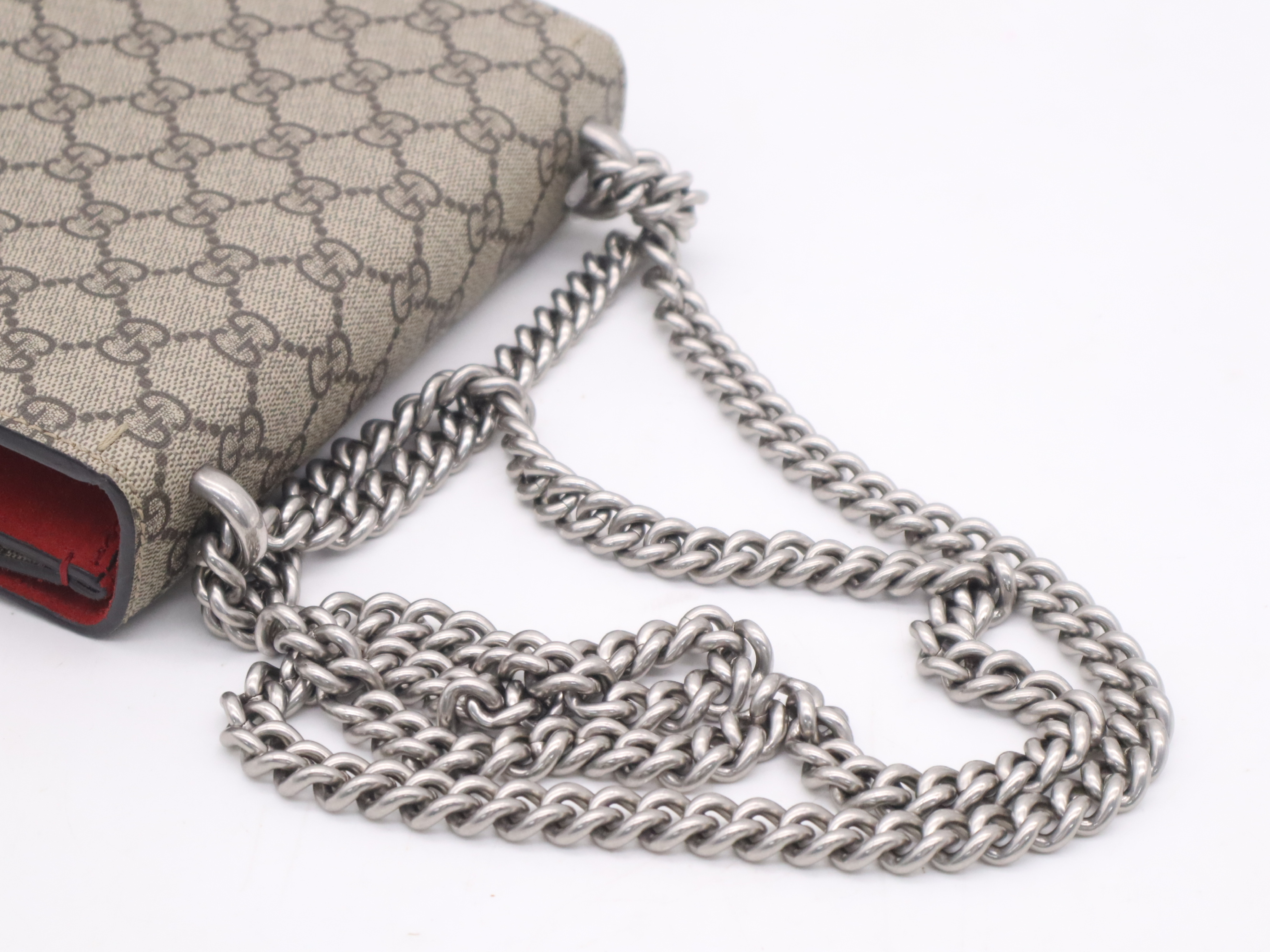 GG Supreme Dionysus Shoulder Bag with Shoulder Strap, Beige and Red — view 6
