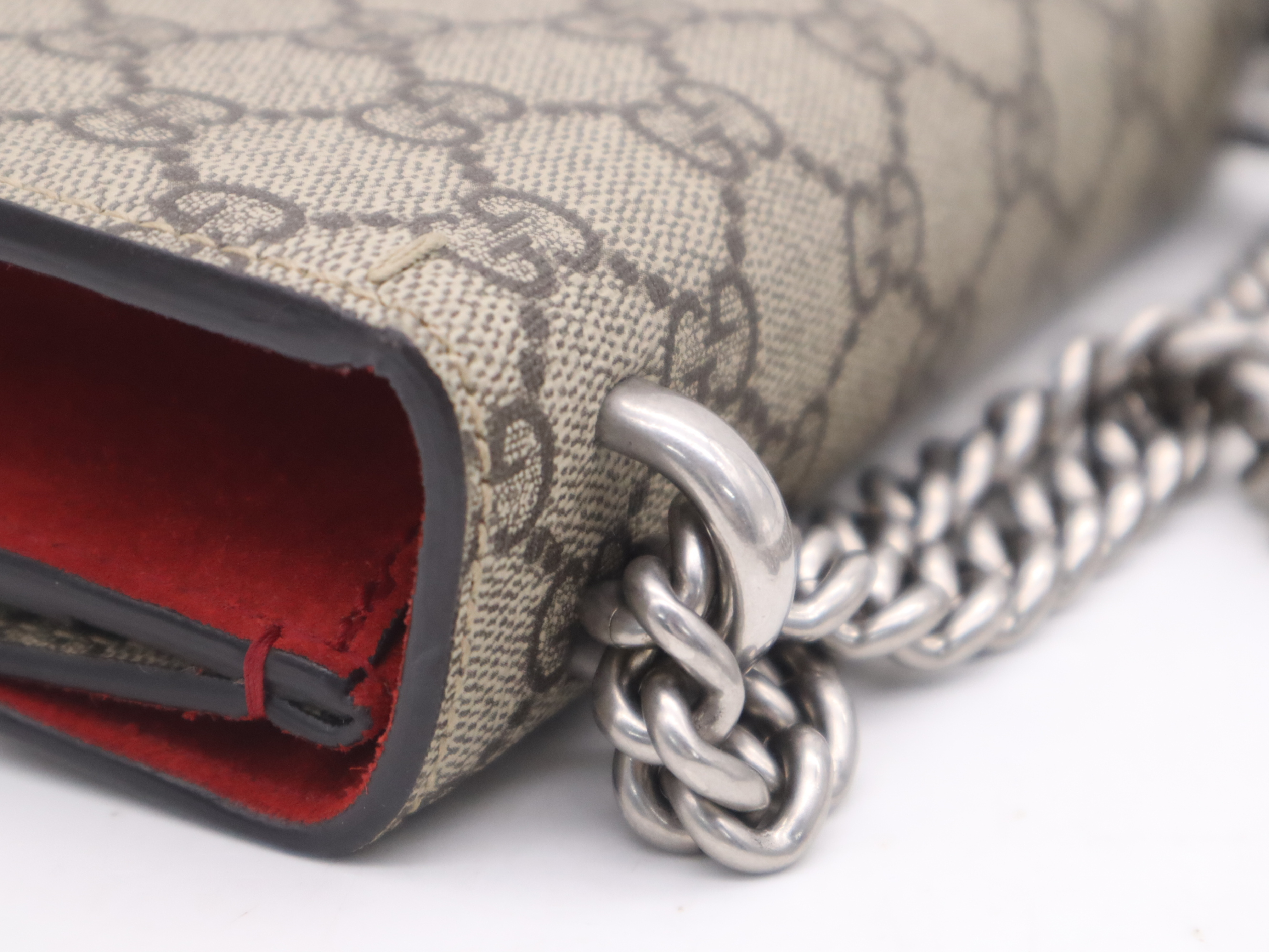 GG Supreme Dionysus Shoulder Bag with Shoulder Strap, Beige and Red — view 7