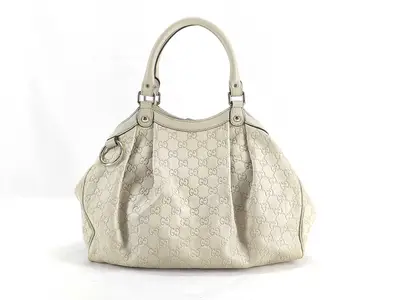 White Leather Pumpkin Shoulder Bag (Handbag)