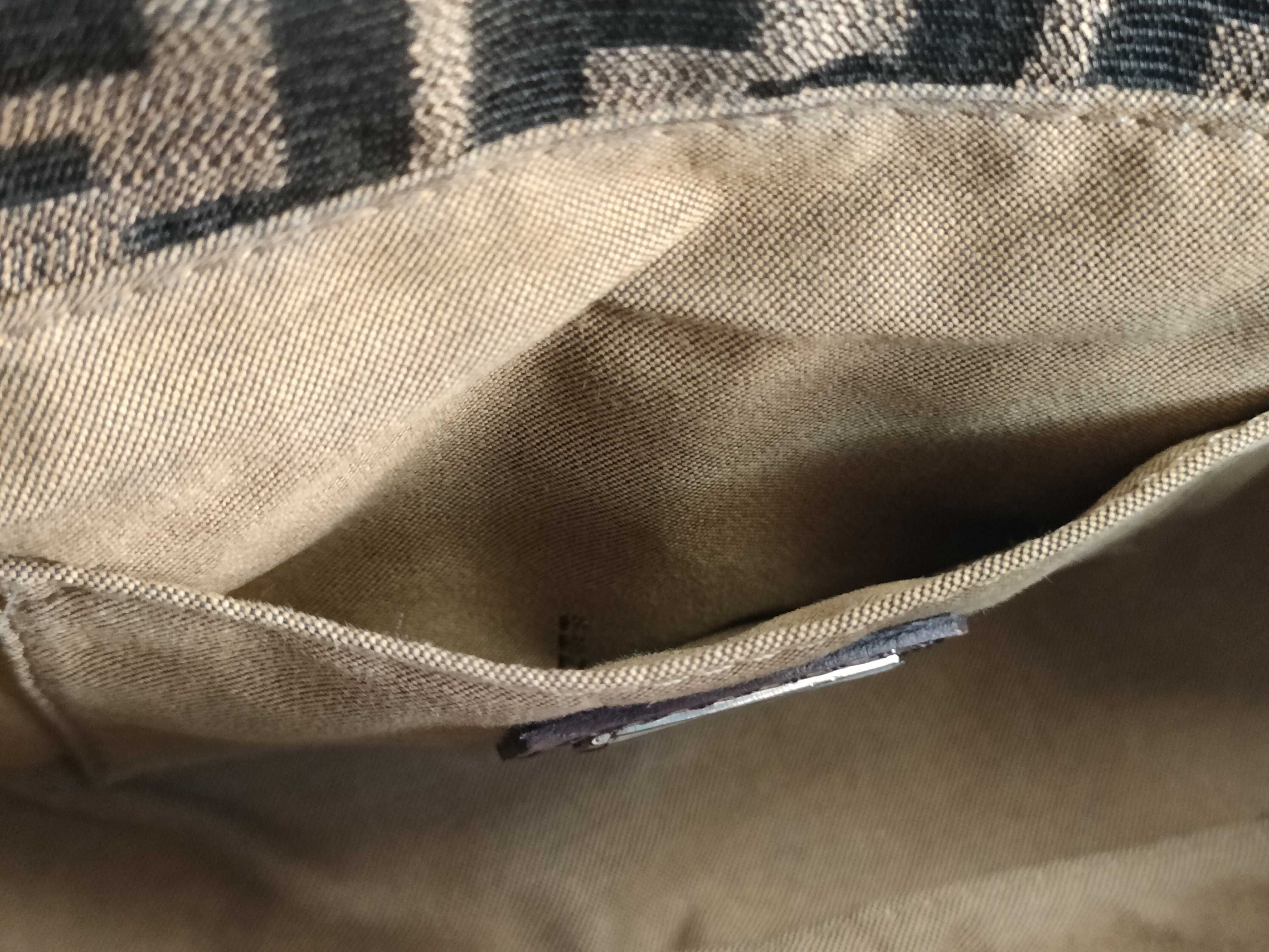 ZUCCa Canvas & Leather Shoulder Bag Brown 8BR445 Flower Shoulder Bag — view 12