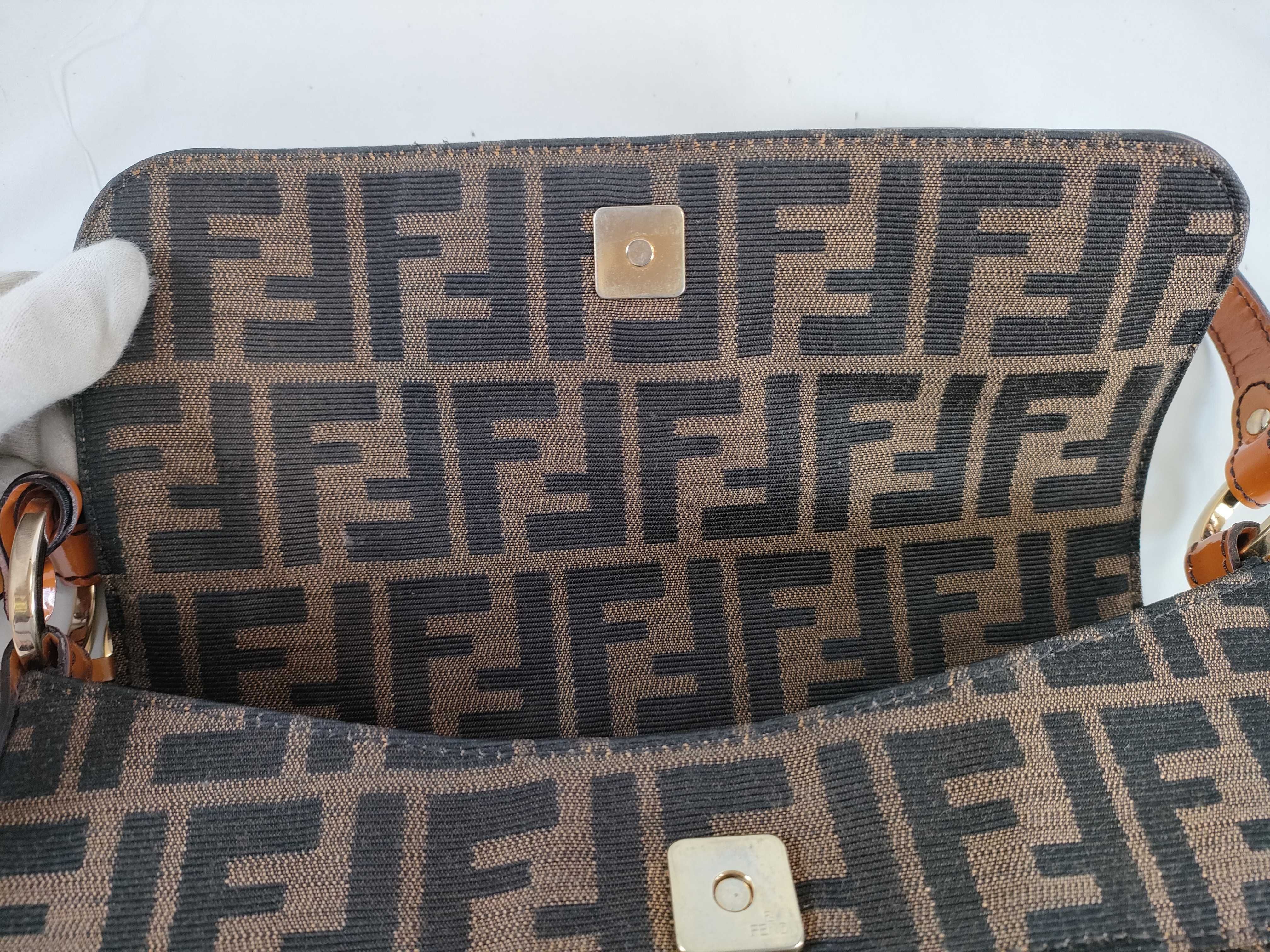 ZUCCa Canvas & Leather Shoulder Bag Brown 8BR445 Flower Shoulder Bag — view 9