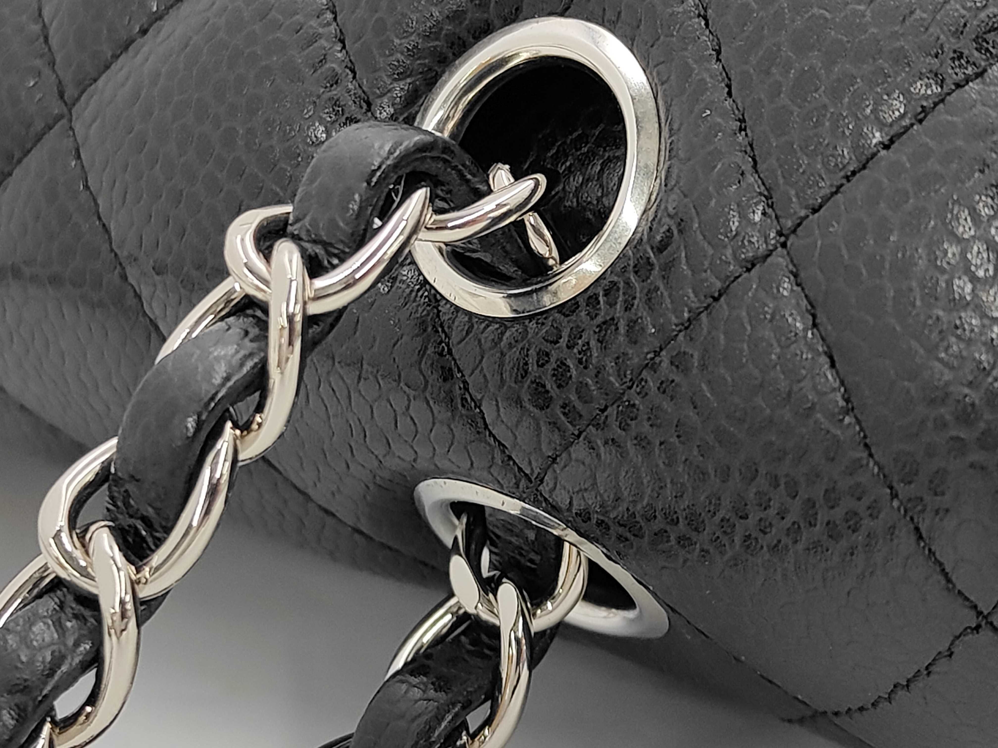 Matelassé 25 Double Flap Caviar Black Chain Shoulder Bag — view 5