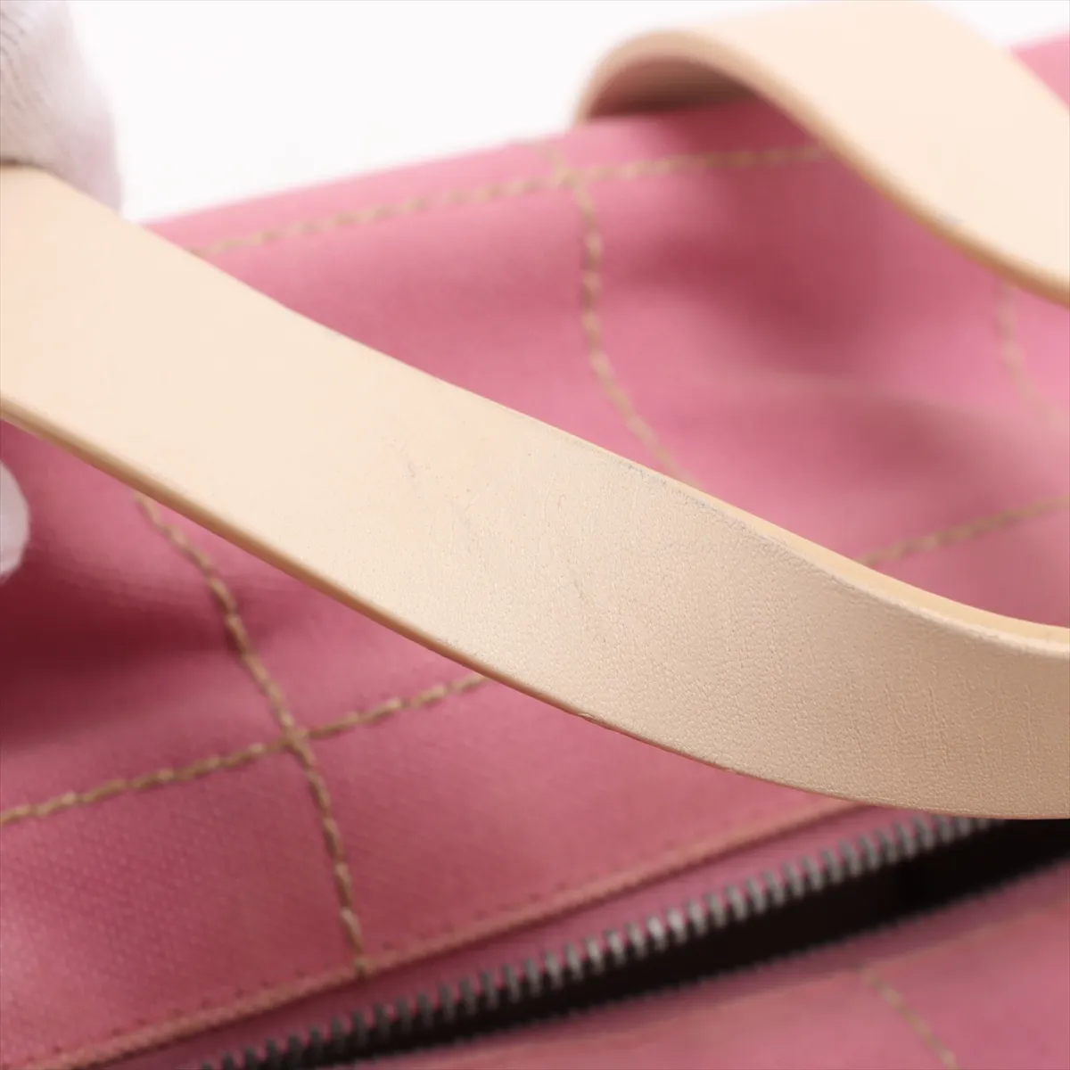 Chocolate Bar Canvas Handbag Camellia Pink Silver Hardware 8864307 No. 8 — view 12