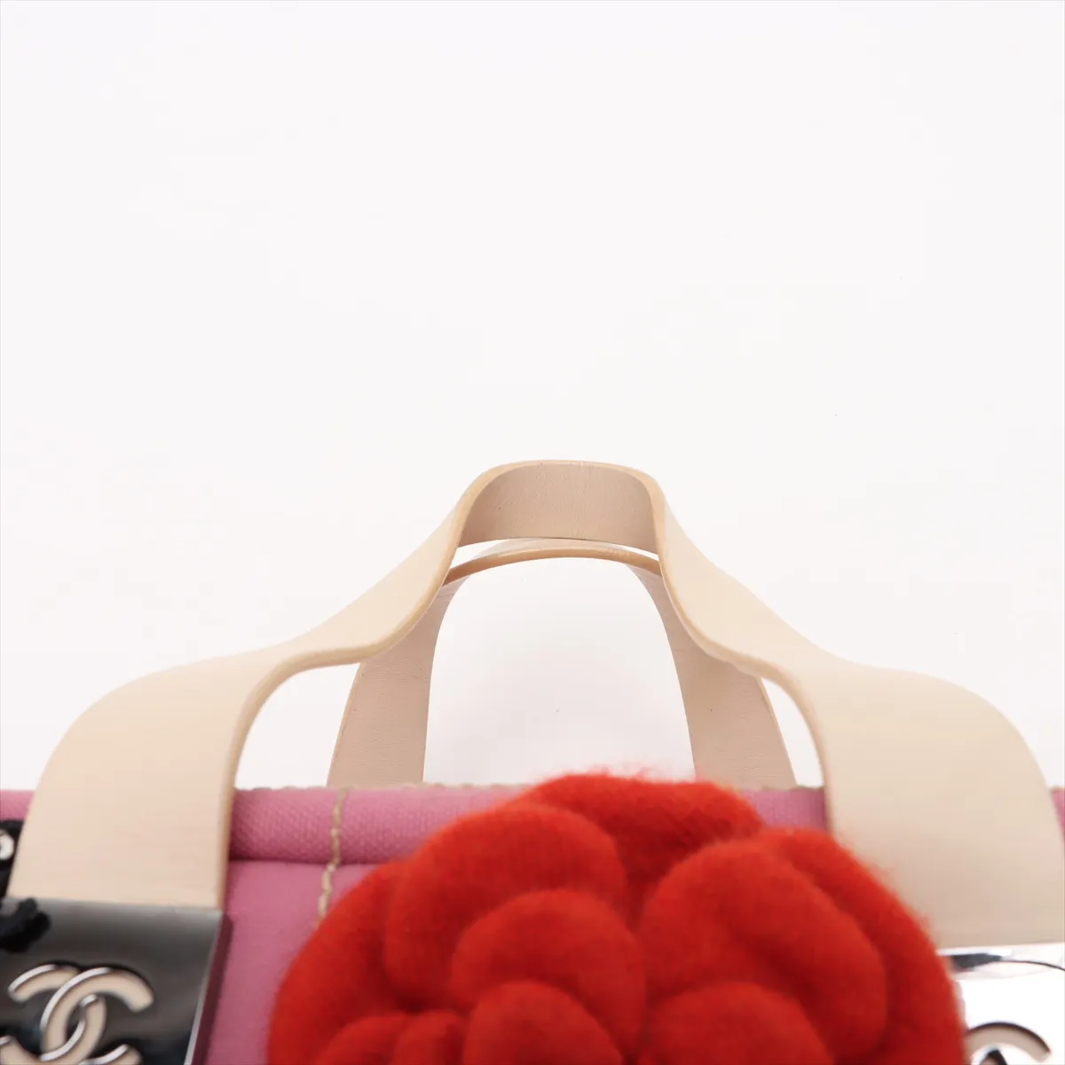 Chocolate Bar Canvas Handbag Camellia Pink Silver Hardware 8864307 No. 8 — view 6