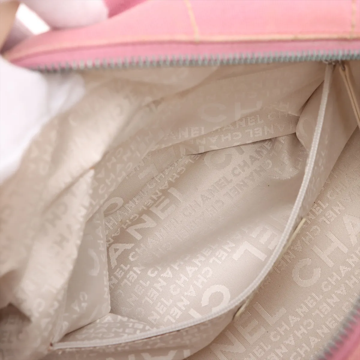 Chocolate Bar Canvas Handbag Camellia Pink Silver Hardware 8864307 No. 8 — view 8
