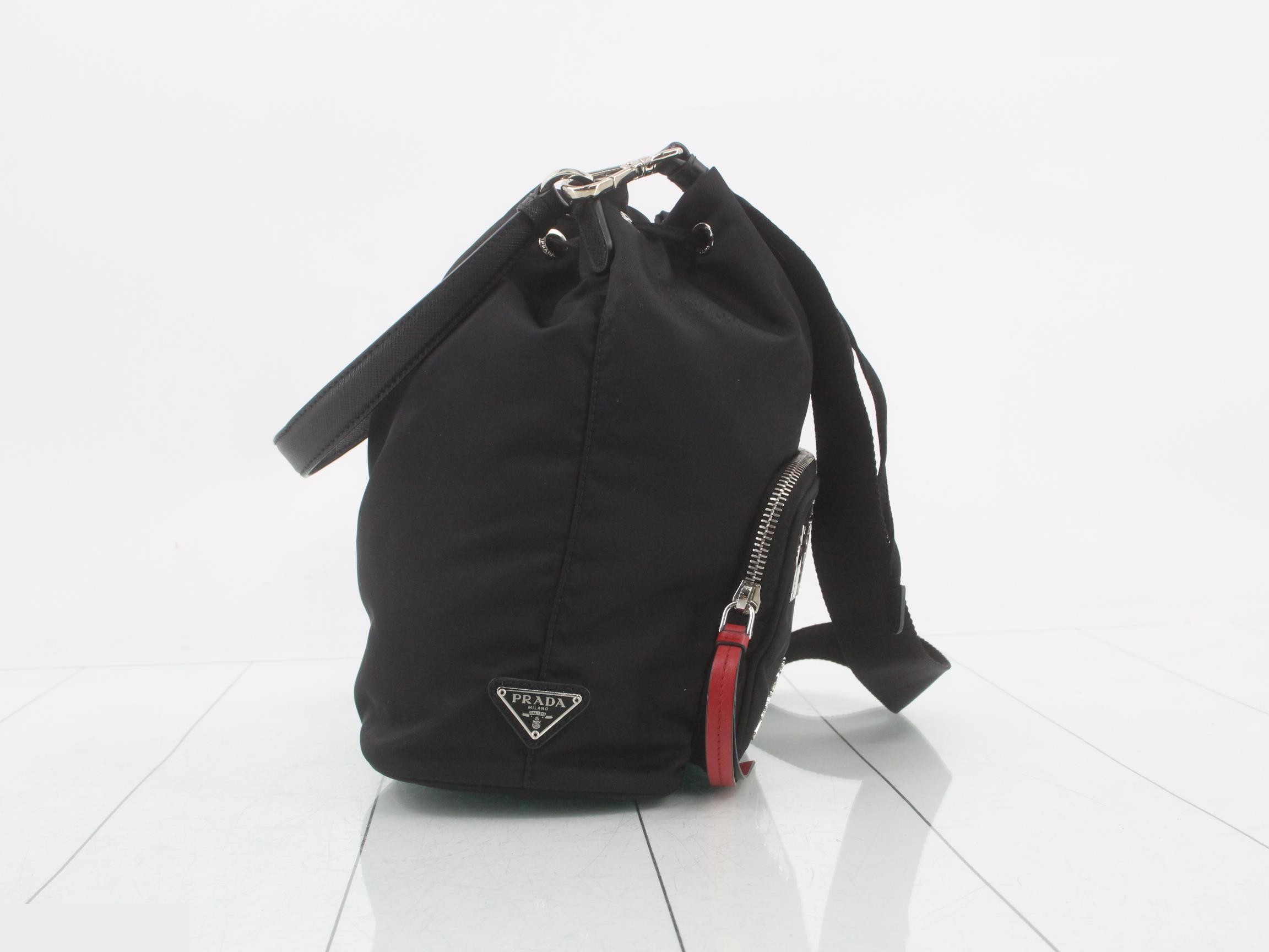 Nylon Robo Patch Drawstring 2-Way Shoulder Bag — view 4