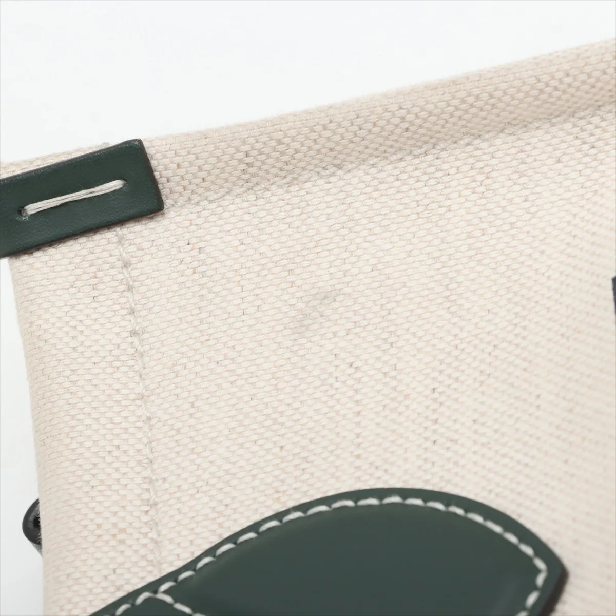 Logo Print Canvas x Leather 2-Way Handbag, Beige x Green, 772144 — view 14