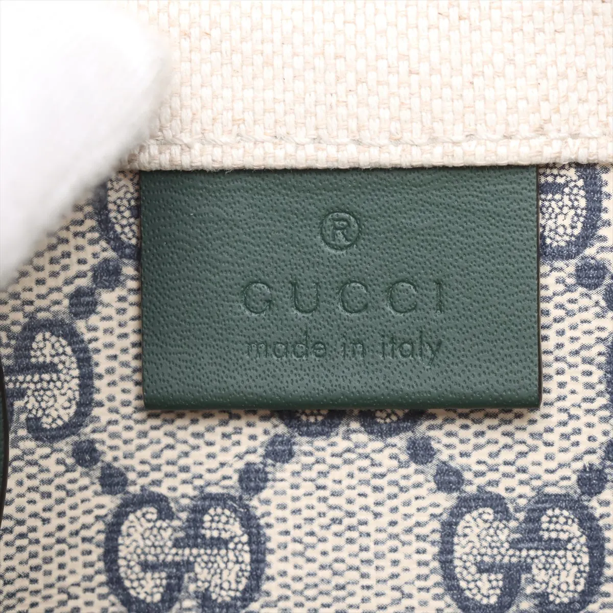 Logo Print Canvas x Leather 2-Way Handbag, Beige x Green, 772144 — view 10
