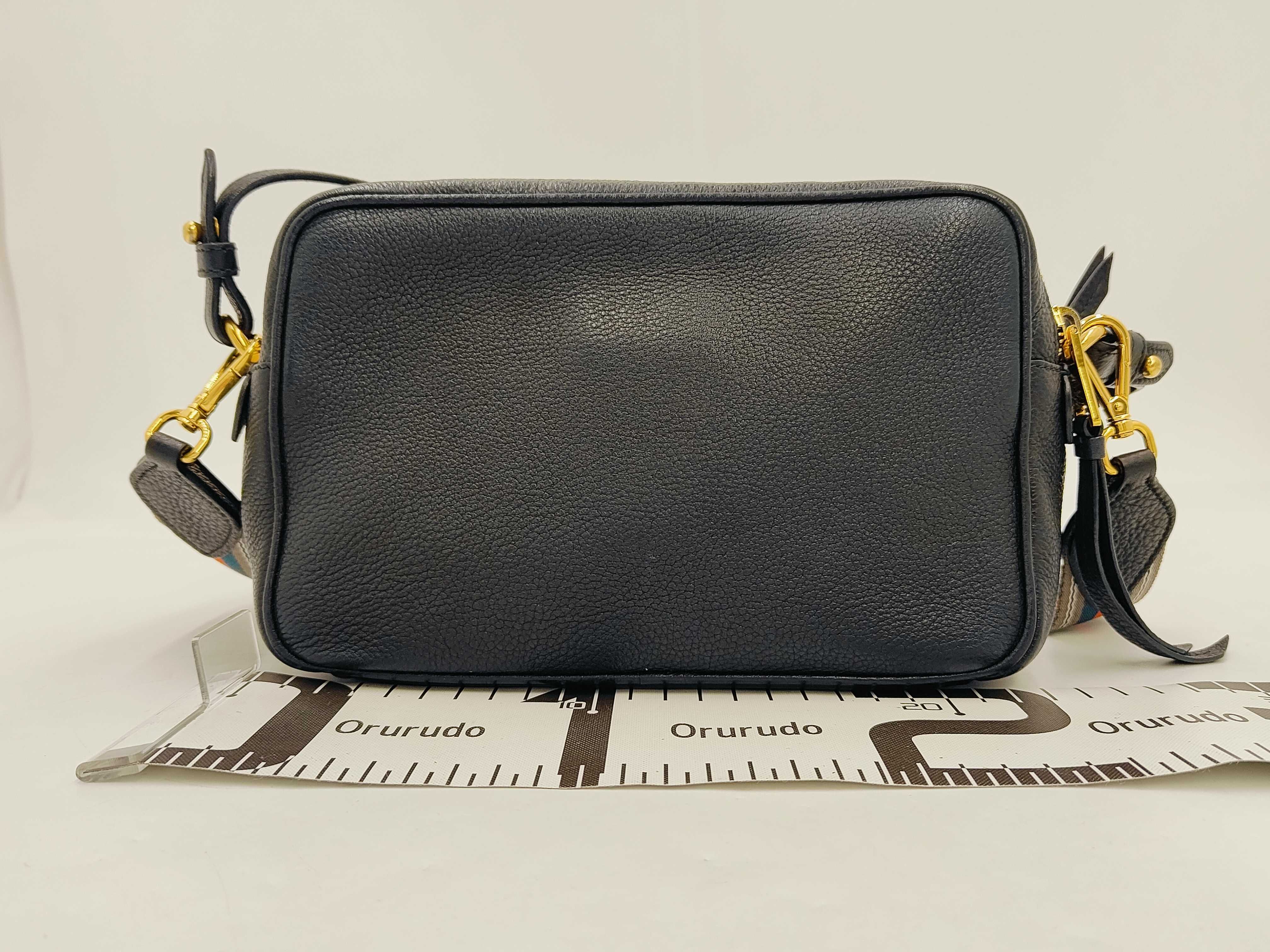 Leather Shoulder Bag, Black — view 2