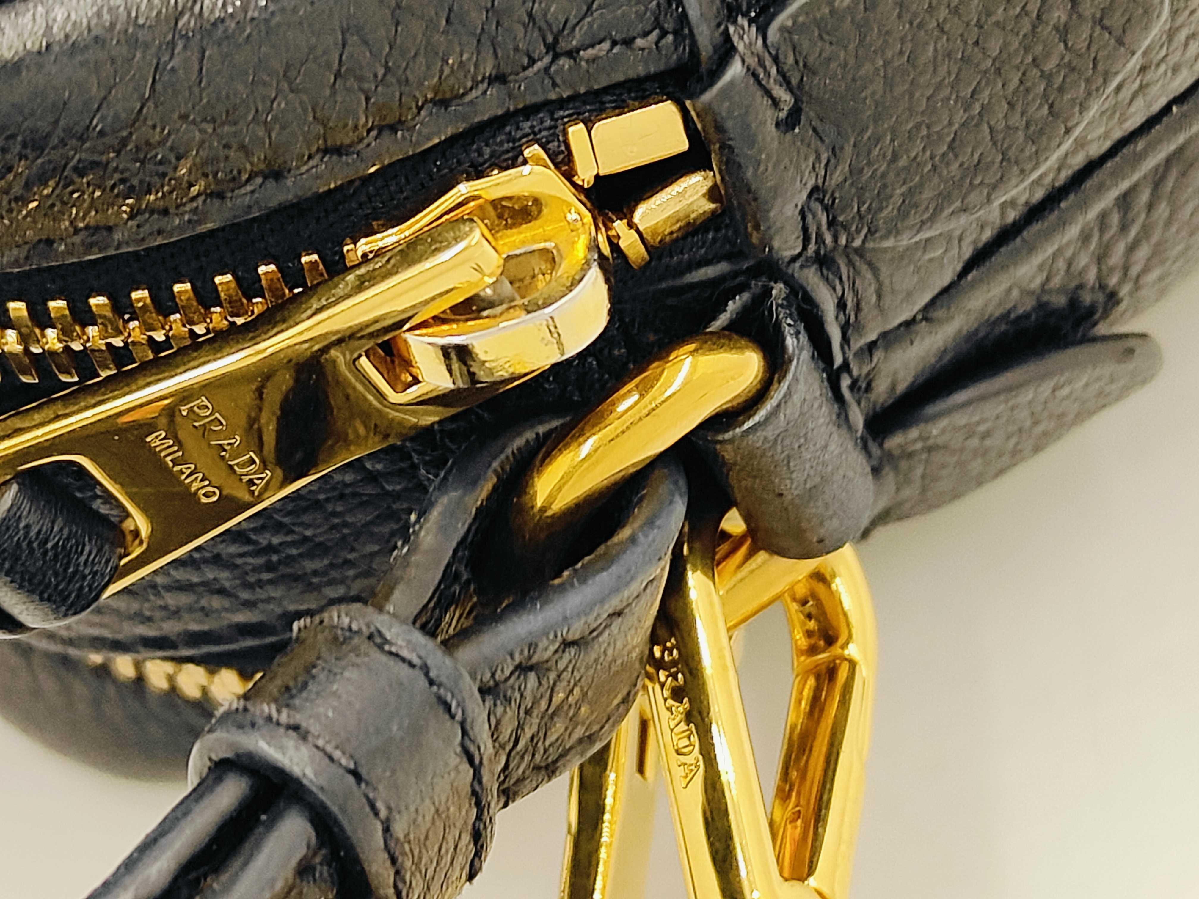 Leather Shoulder Bag, Black — view 6