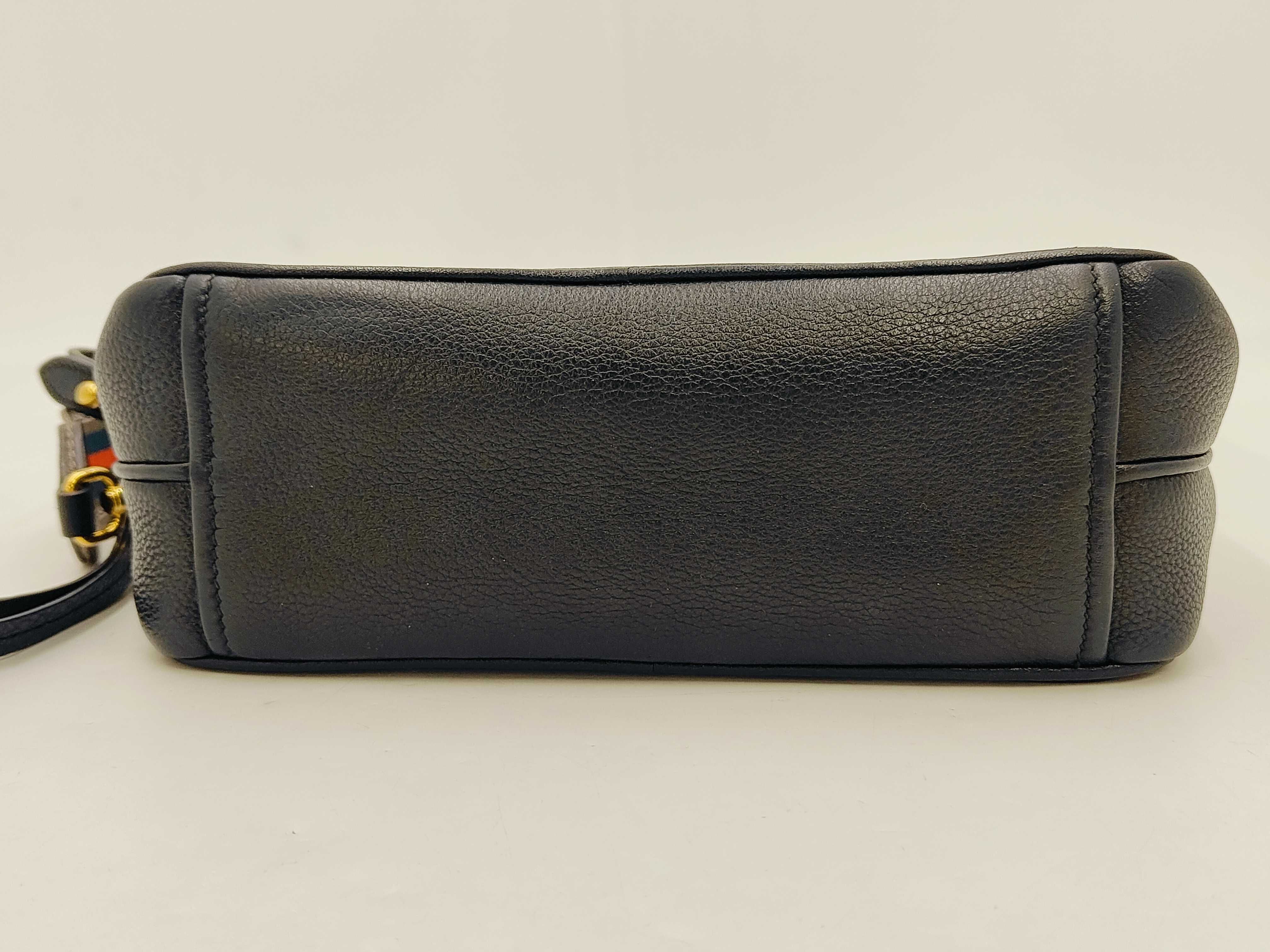 Leather Shoulder Bag, Black — view 7