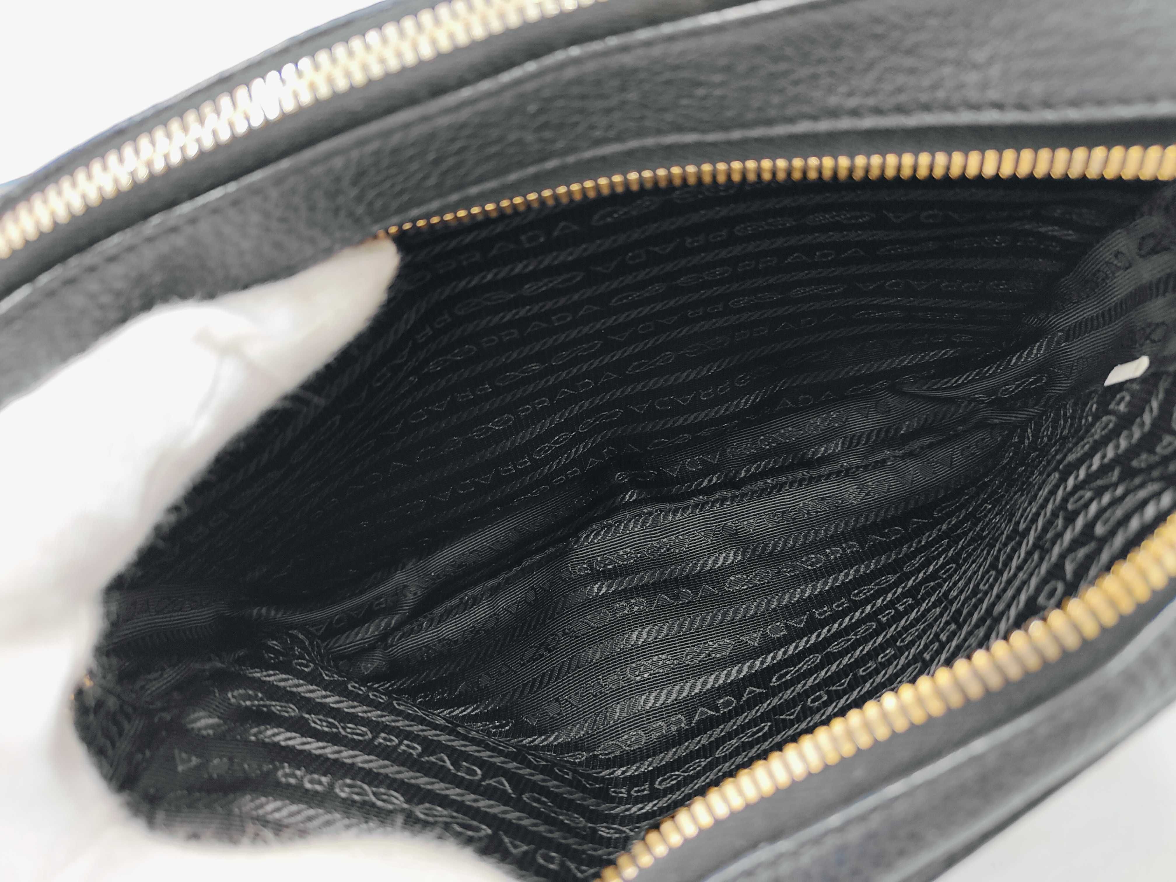 Leather Shoulder Bag, Black — view 9