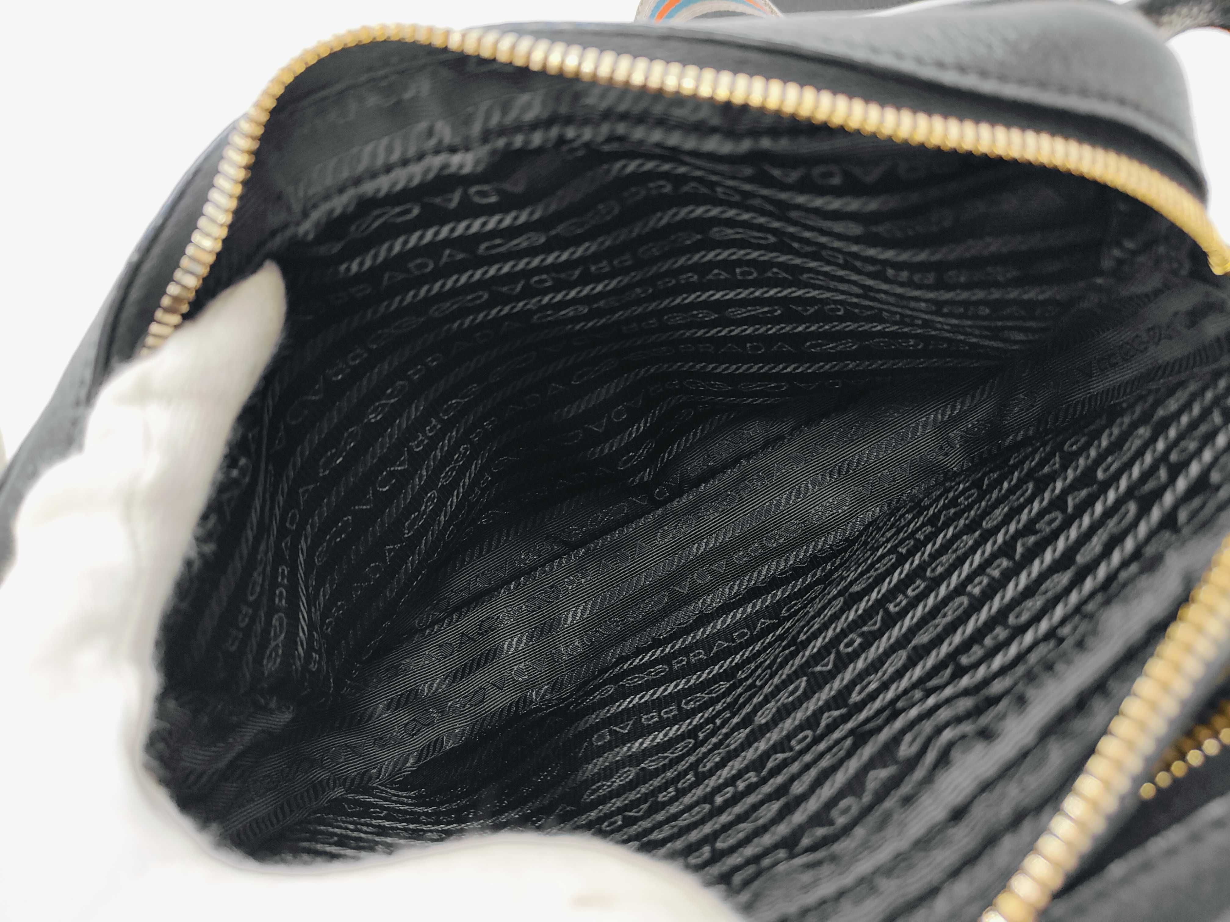 Leather Shoulder Bag, Black — view 10