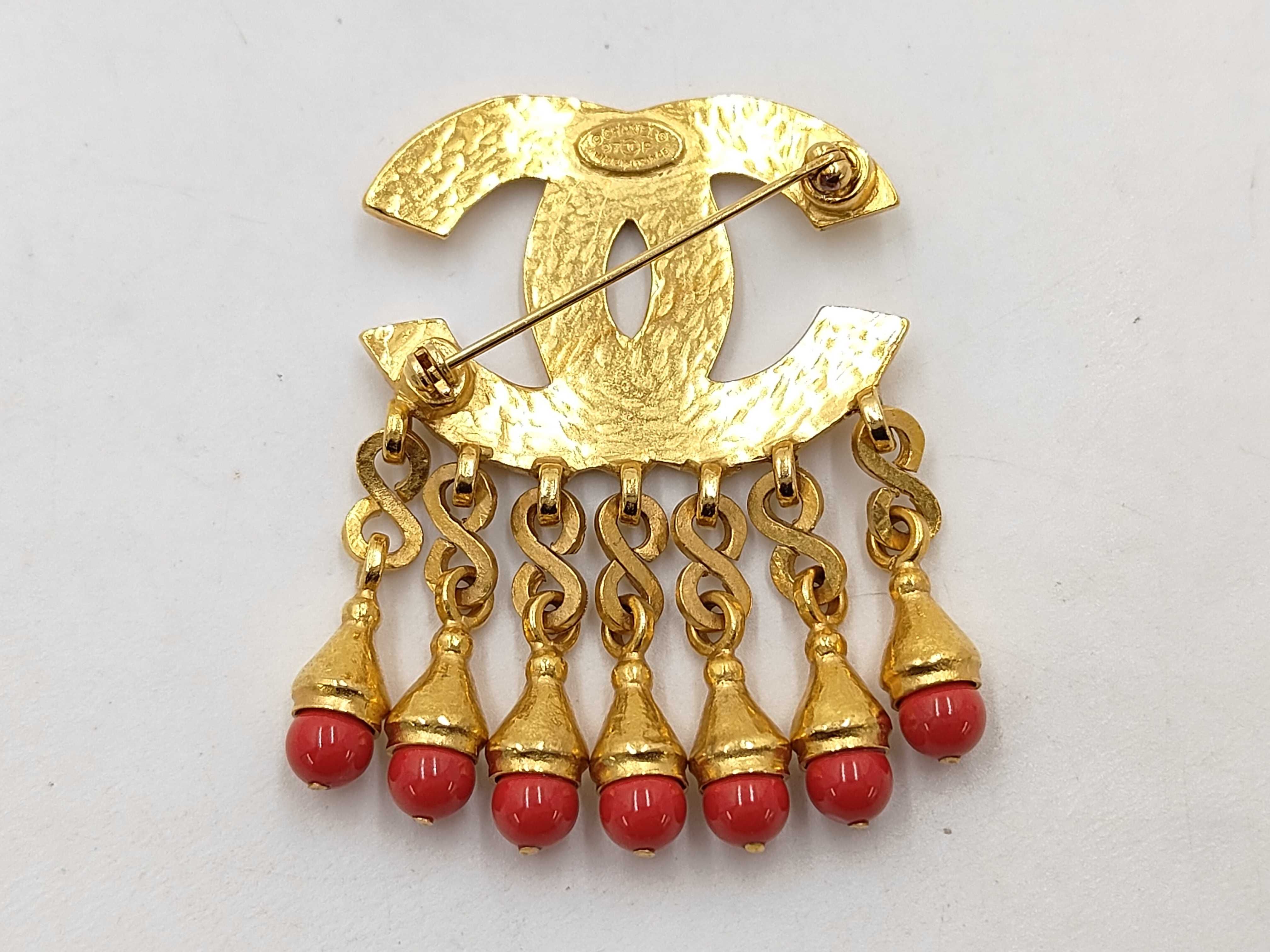 Brooch, Coco Mark, Gold x Red, 97P Brooch — view 3