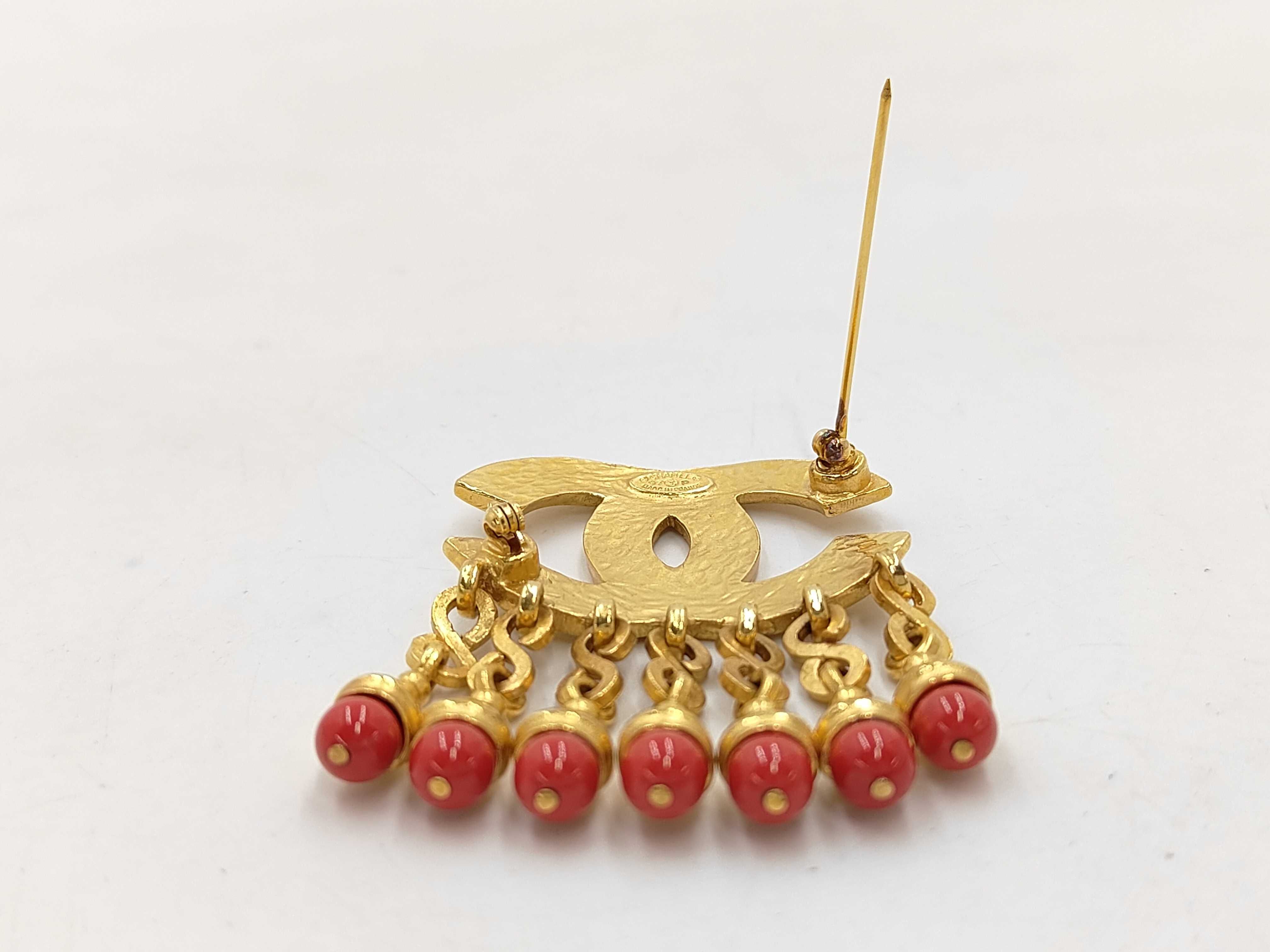 Brooch, Coco Mark, Gold x Red, 97P Brooch — view 4