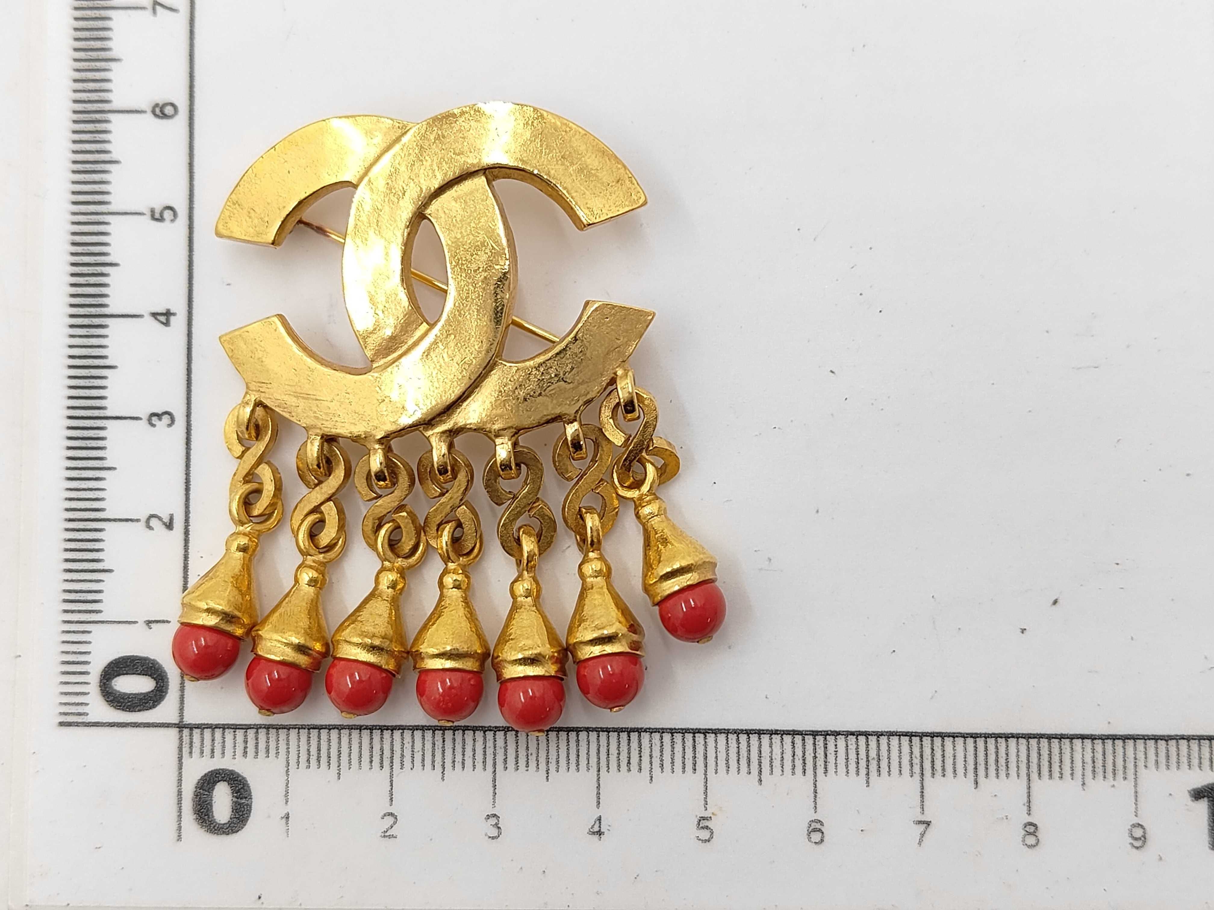 Brooch, Coco Mark, Gold x Red, 97P Brooch — view 6