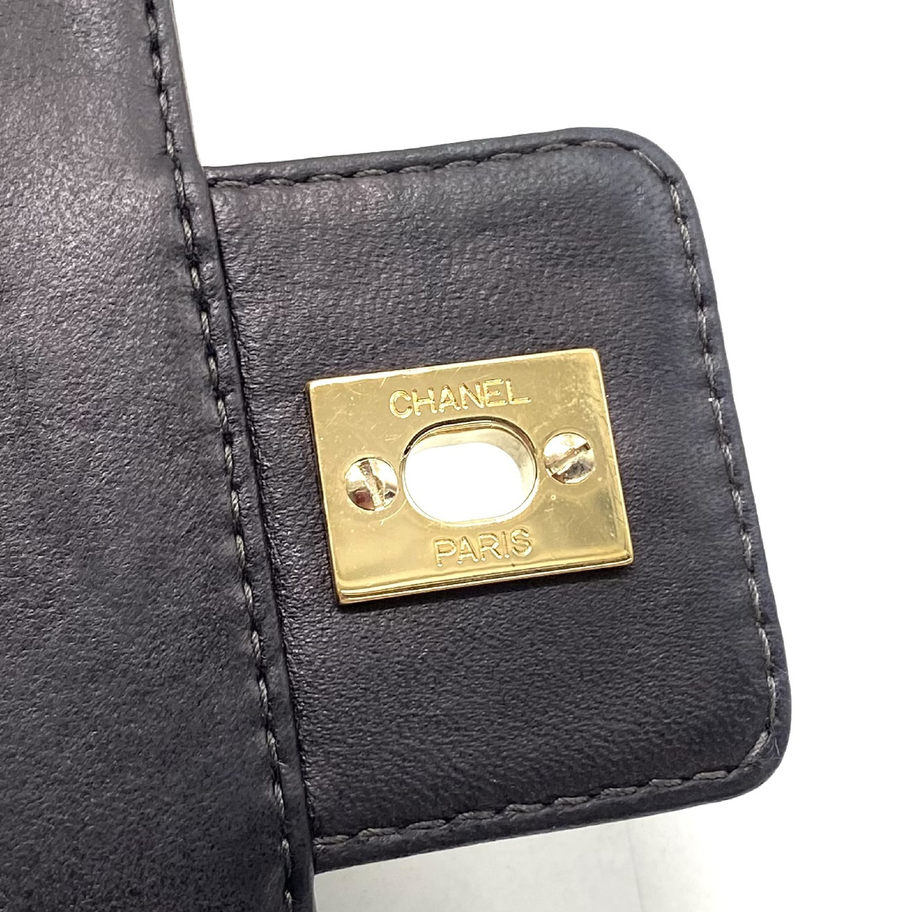 Chocolate Bar Turnlock Coco Mark Patent Leather Chain Shoulder Bag — view 7