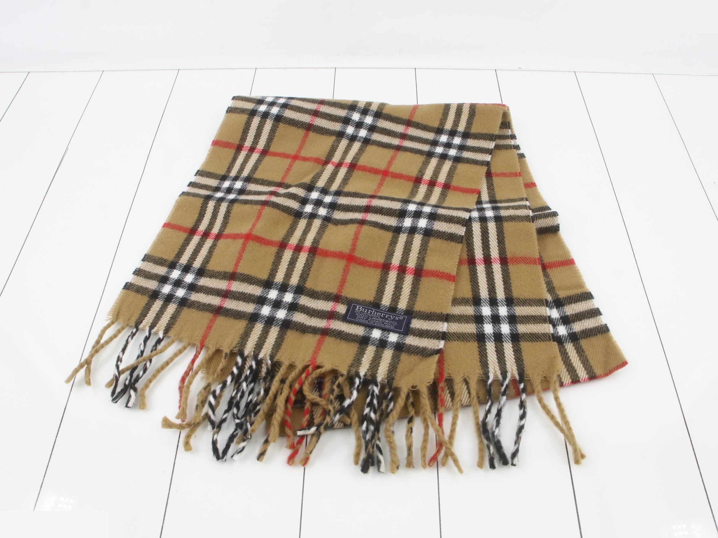 Nova Check Scarf, Beige — view 2
