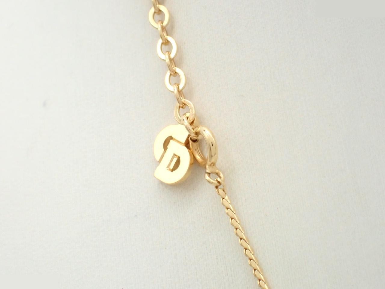 Teardrop Rhinestone Necklace, Gold Plated — view 2