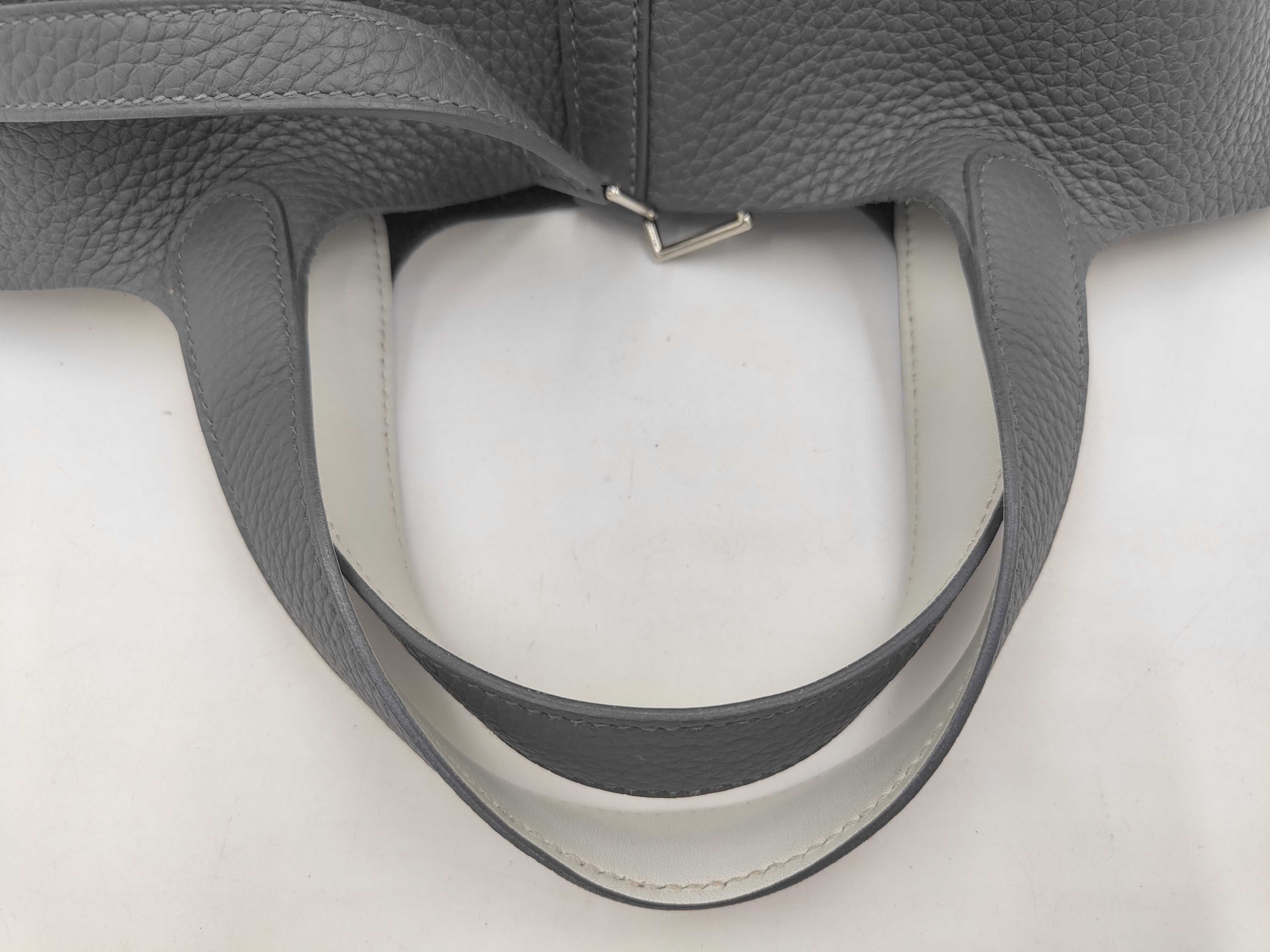 Picotin Eclat Handbag, Taurillon/Swift Leather, Vert Mangrove/Gris Pantin, Silver Hardware, K Stamp — view 3