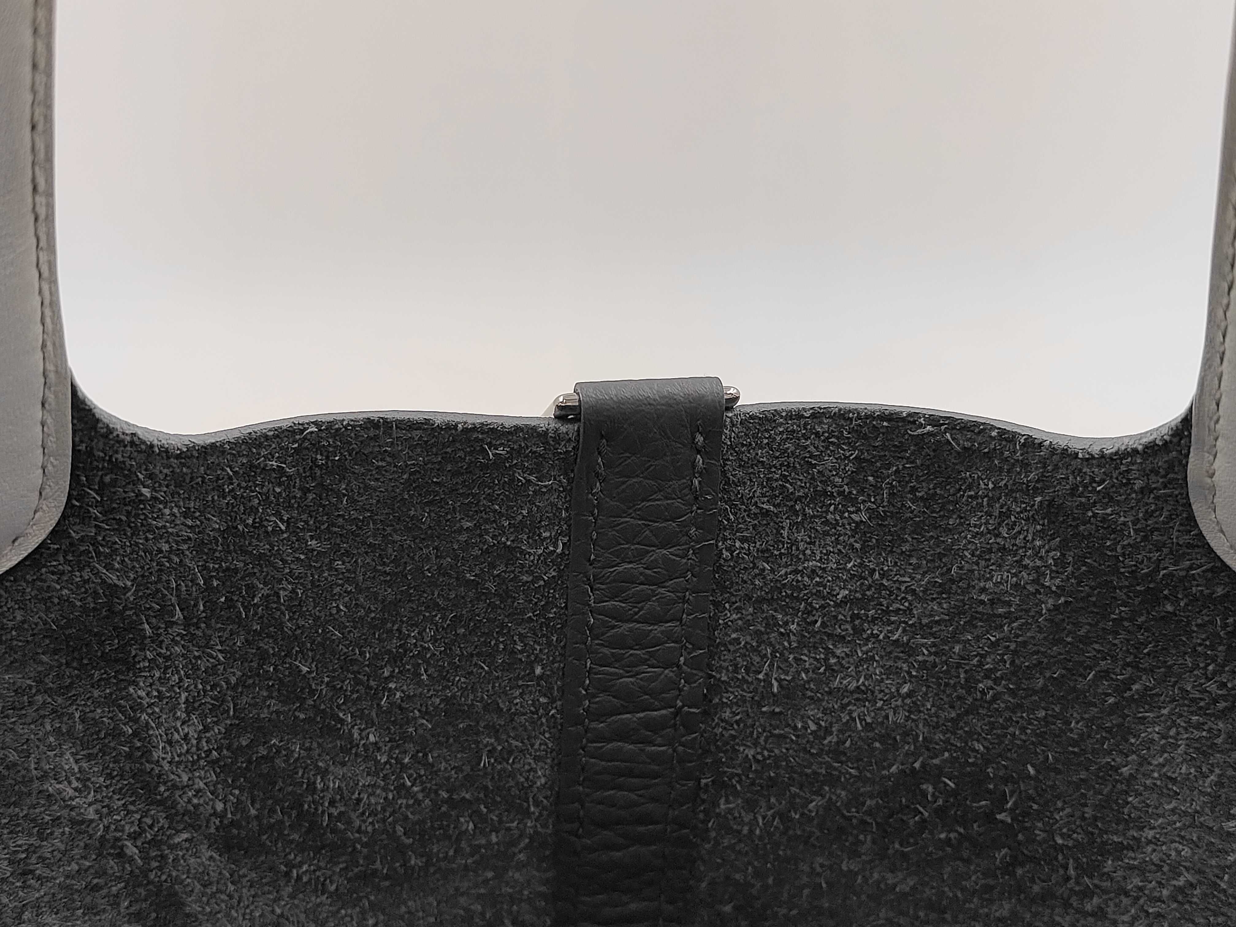 Picotin Eclat Handbag, Taurillon/Swift Leather, Vert Mangrove/Gris Pantin, Silver Hardware, K Stamp — view 7