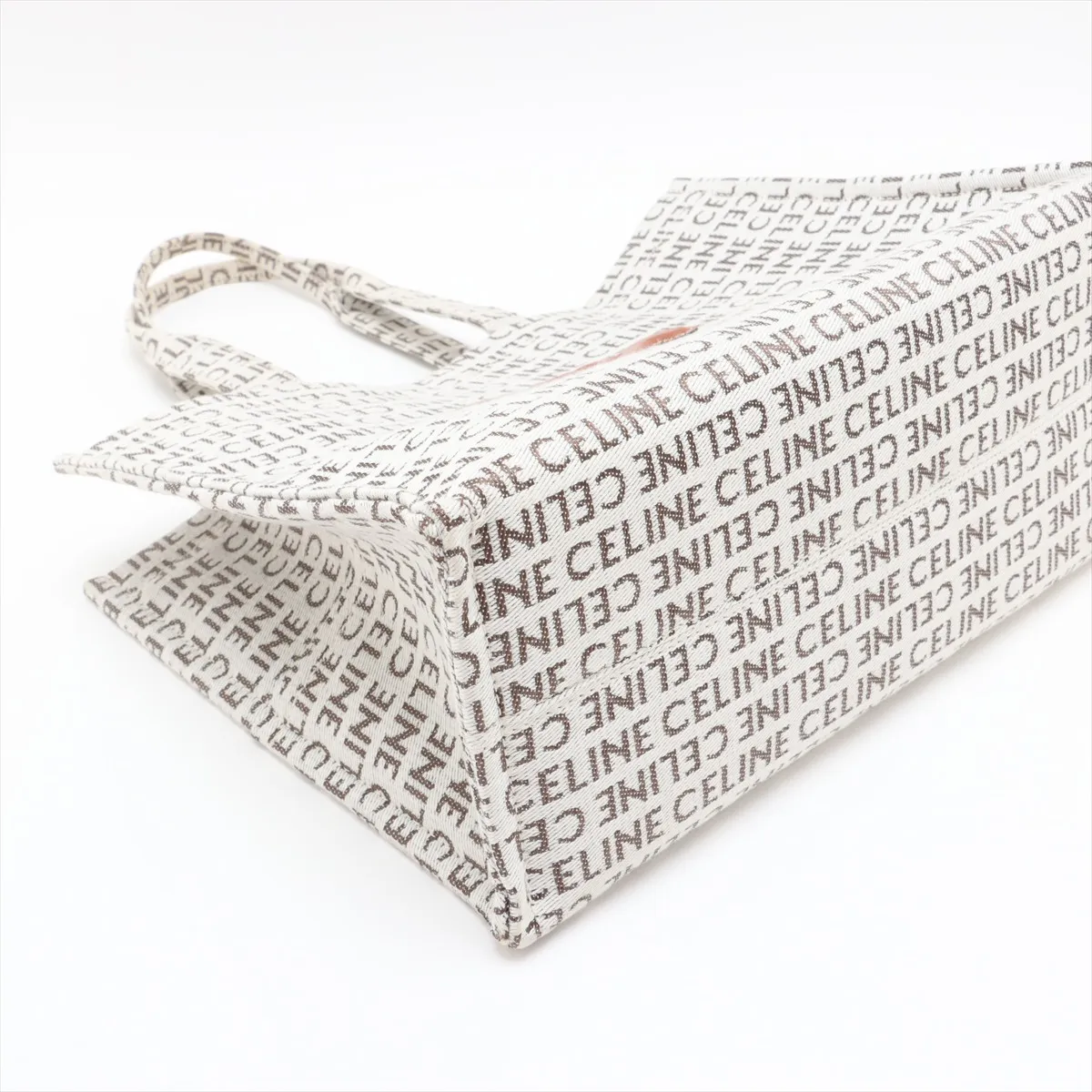 Triomphe Large Cabas Thais Canvas x Leather Tote Bag, Beige x Brown — view 4