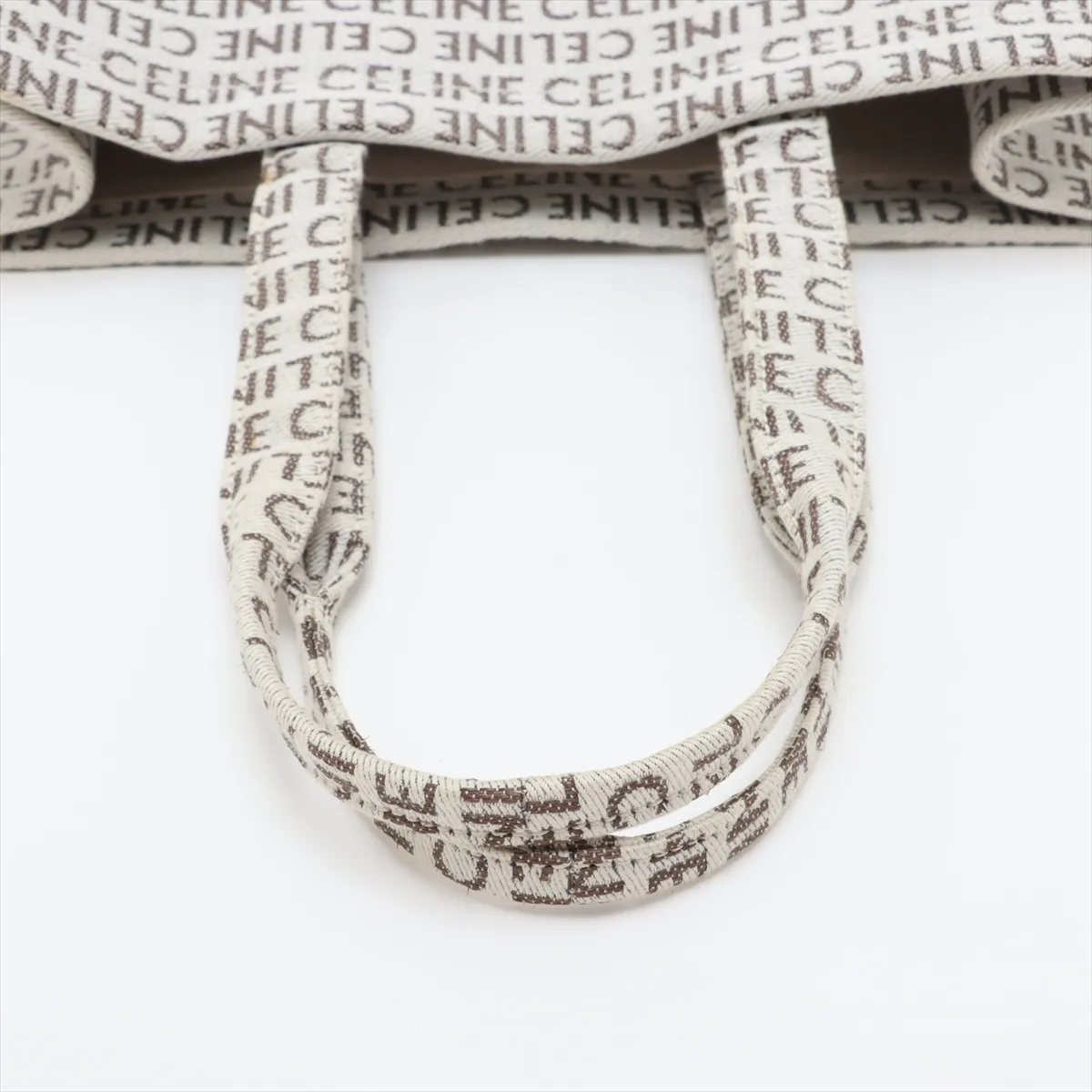Triomphe Large Cabas Thais Canvas x Leather Tote Bag, Beige x Brown — view 5